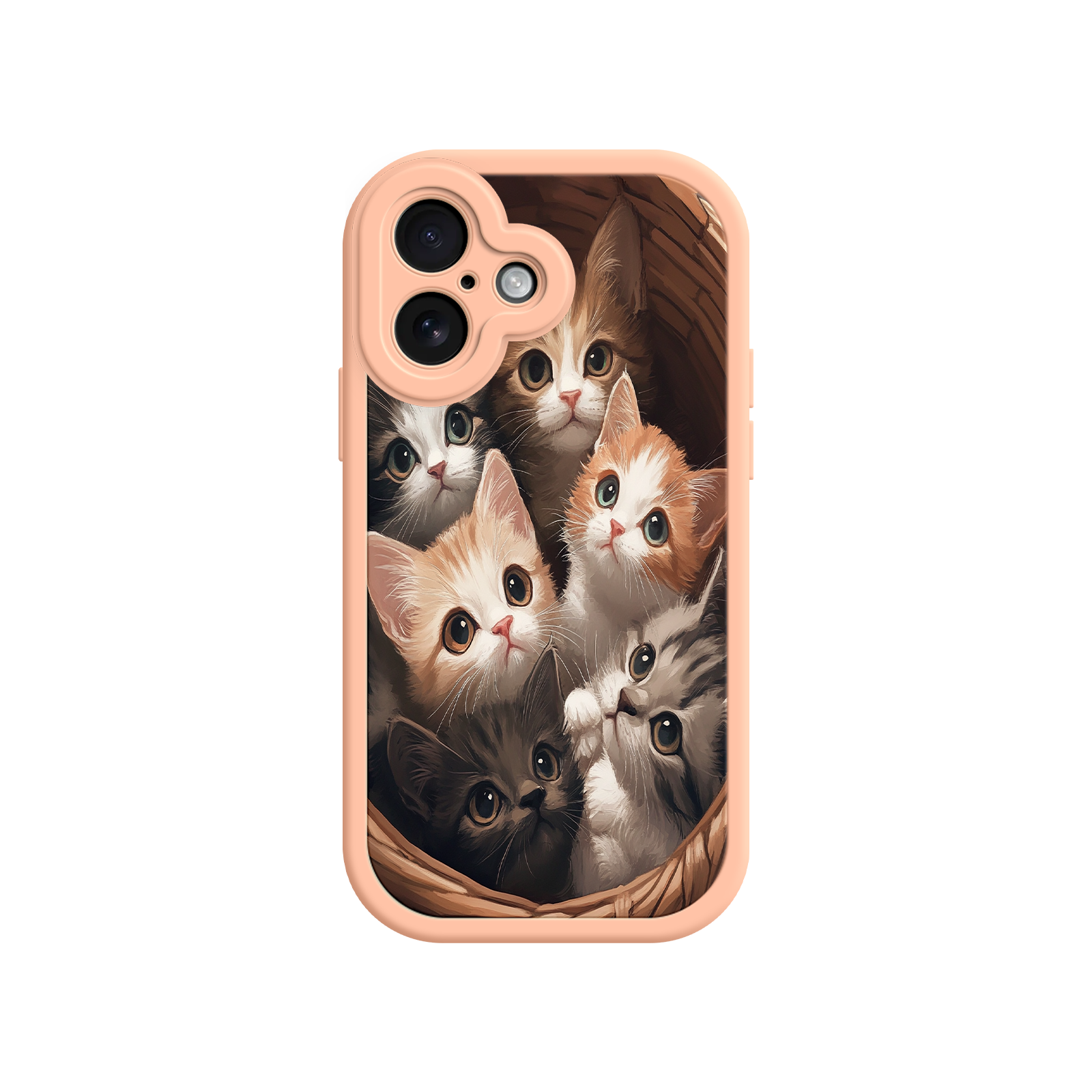 Decorative phone case with cuddly cat group