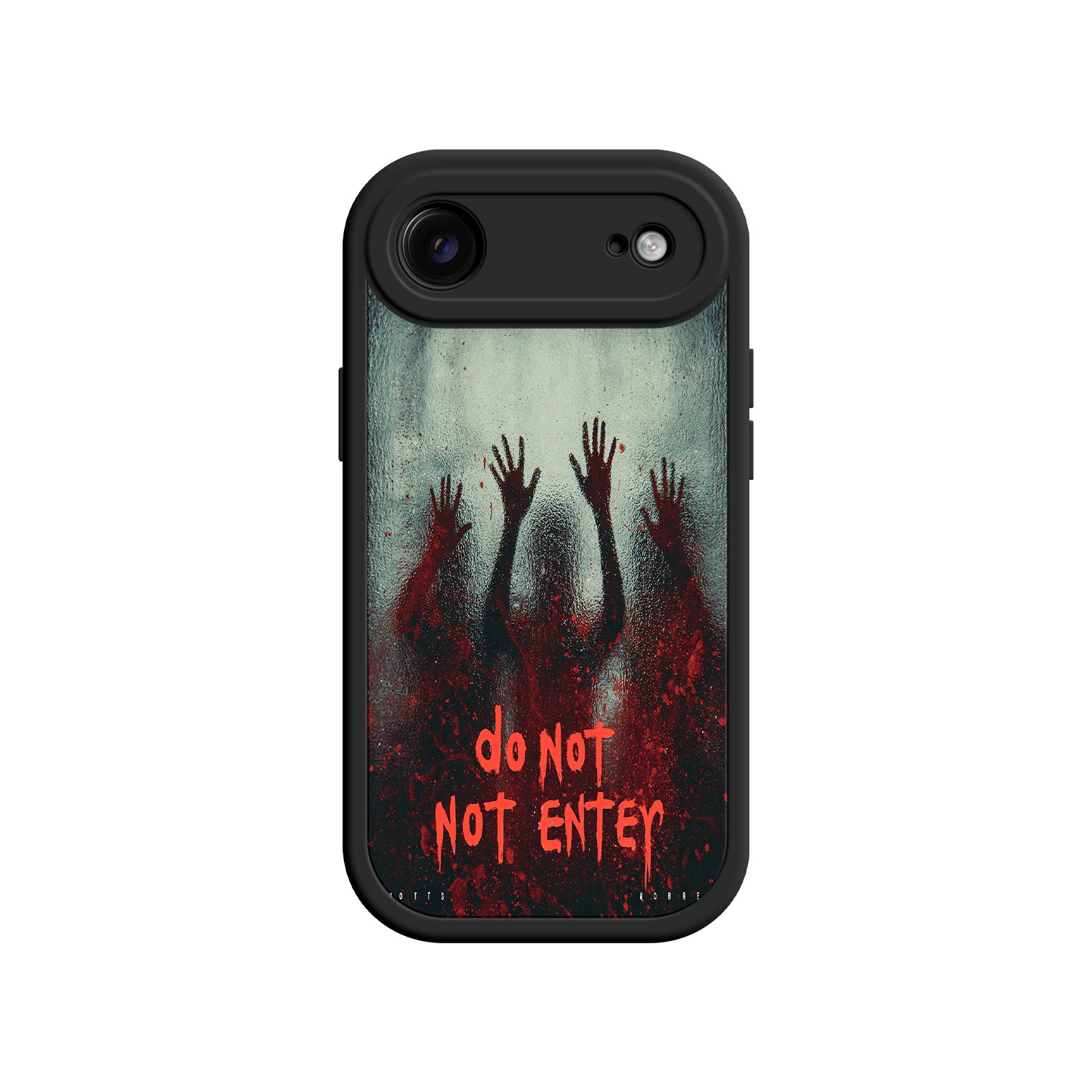 Thriller phone case with “DO NOT NOT ENTER” graphic