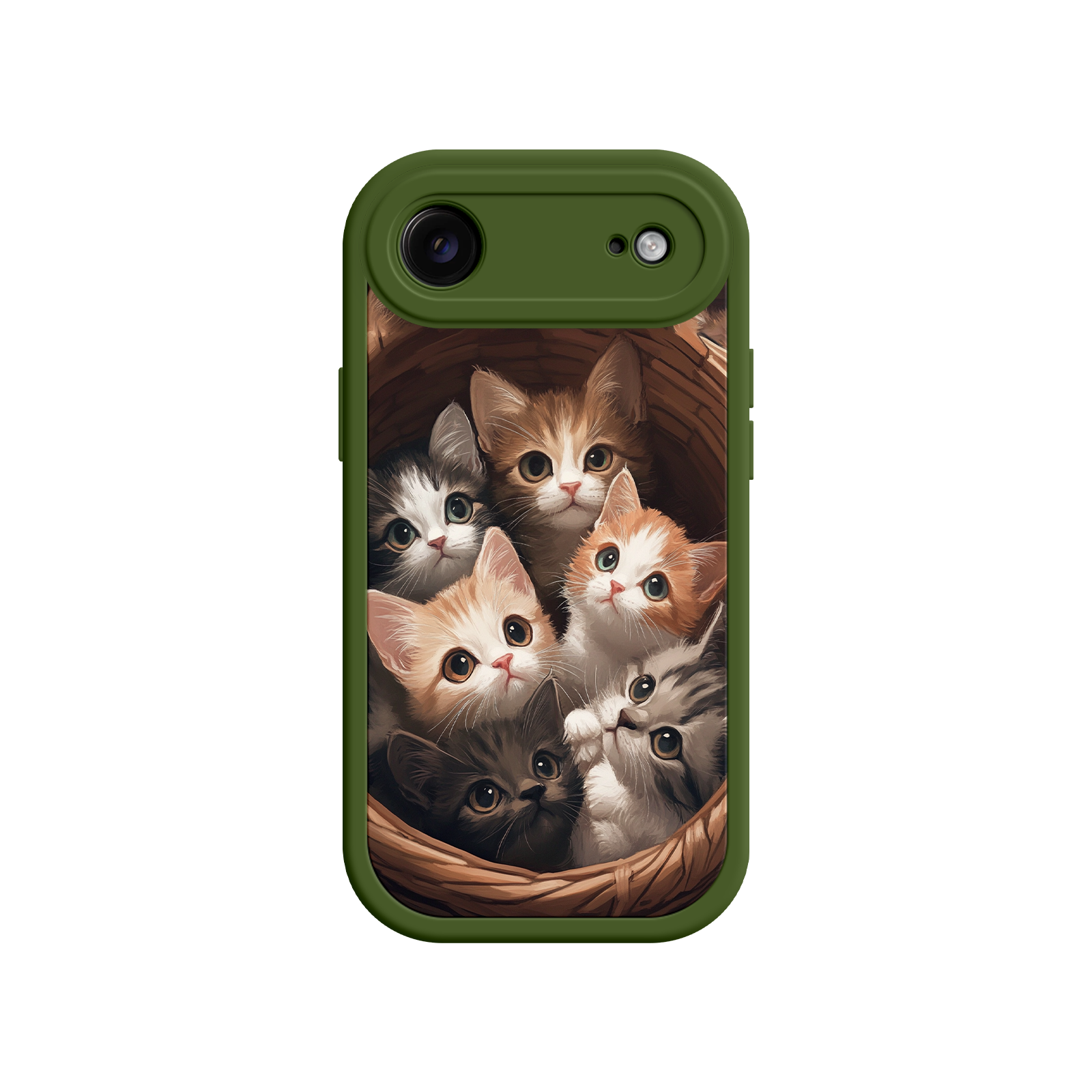 Artistic phone case with realistic kitten faces