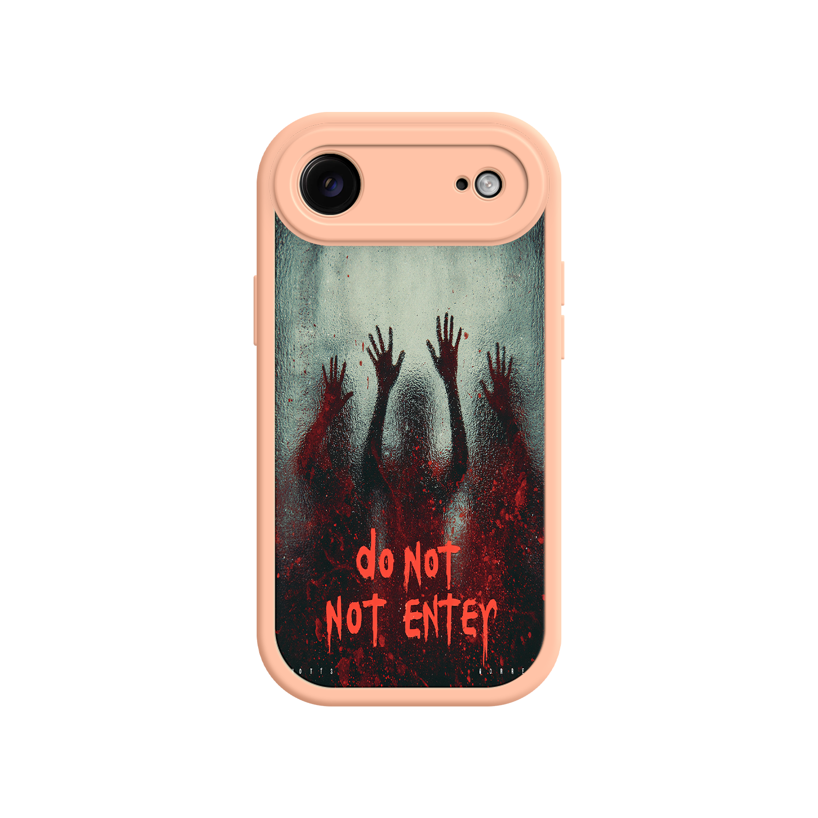 Scary iPhone case with silhouetted hands and fog