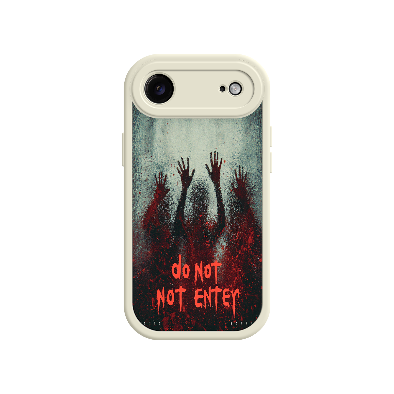 Spooky phone case with fog and blood splatter