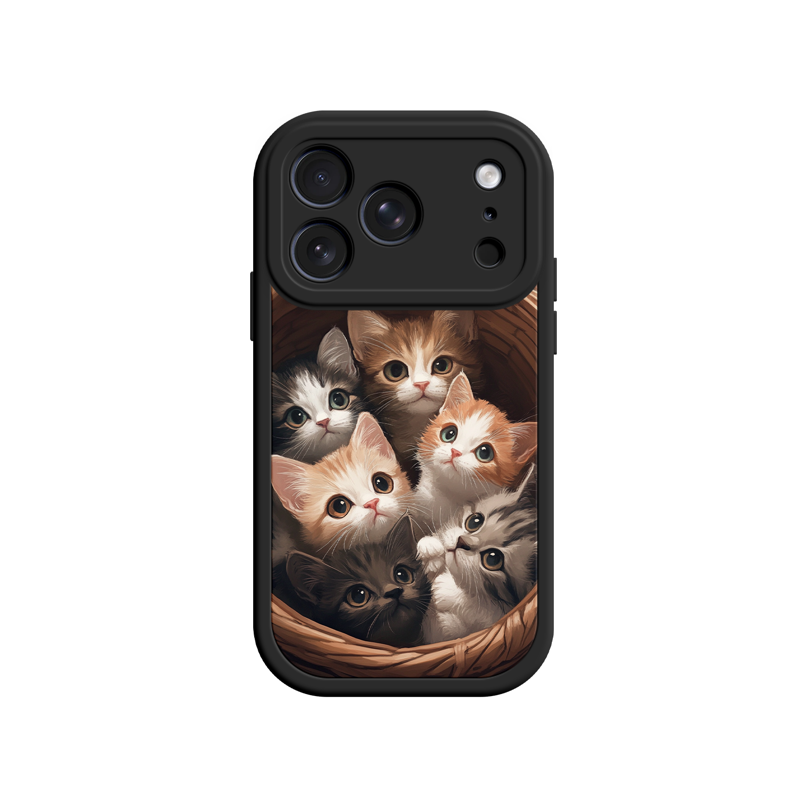 Artistic phone case with group of cats