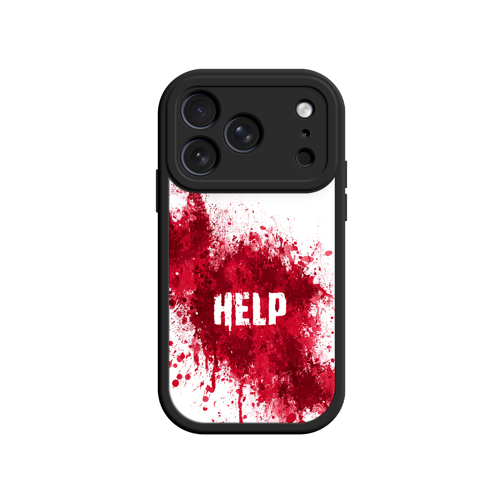 Artistic phone case with dramatic red splatter