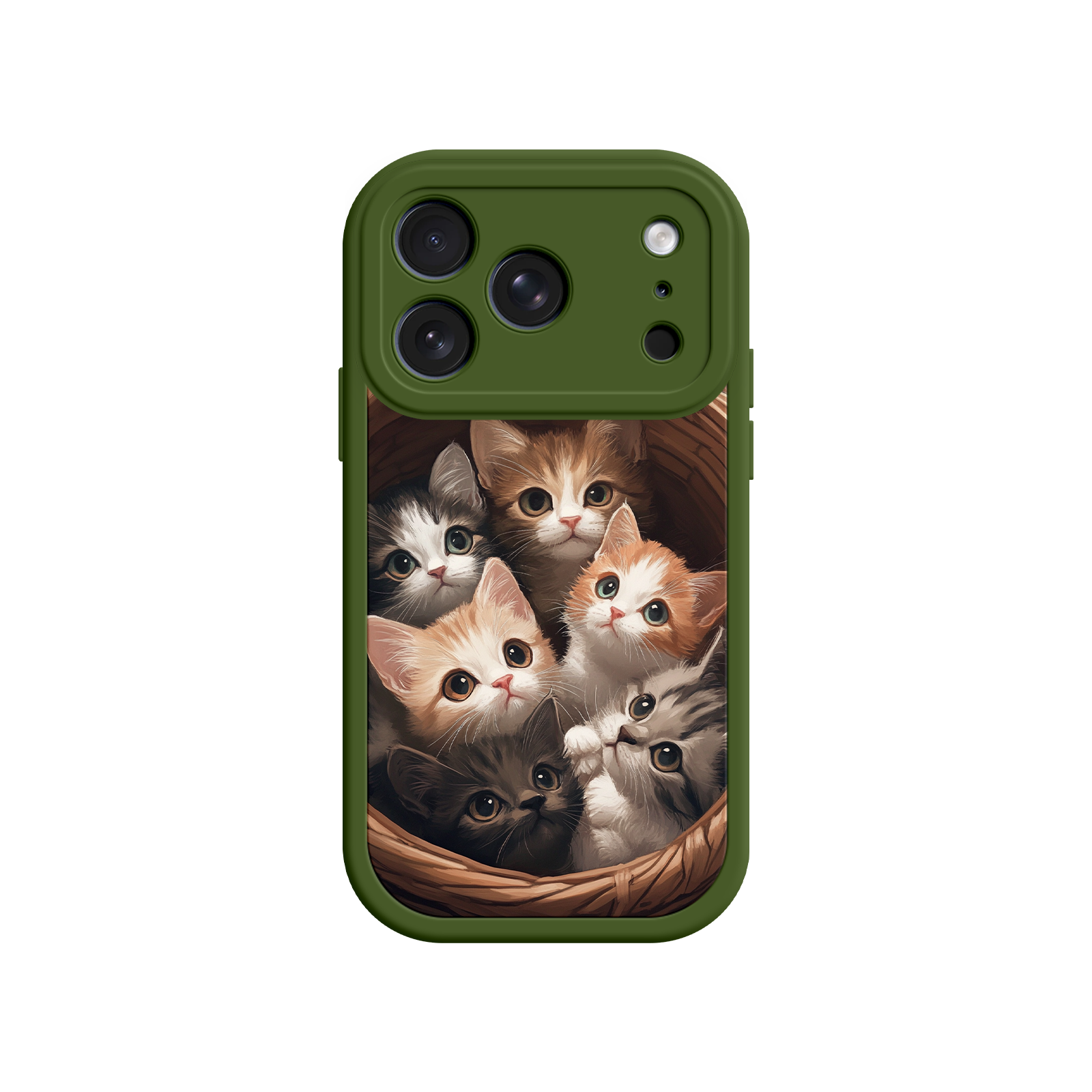 Decorative phone case with sleeping kittens
