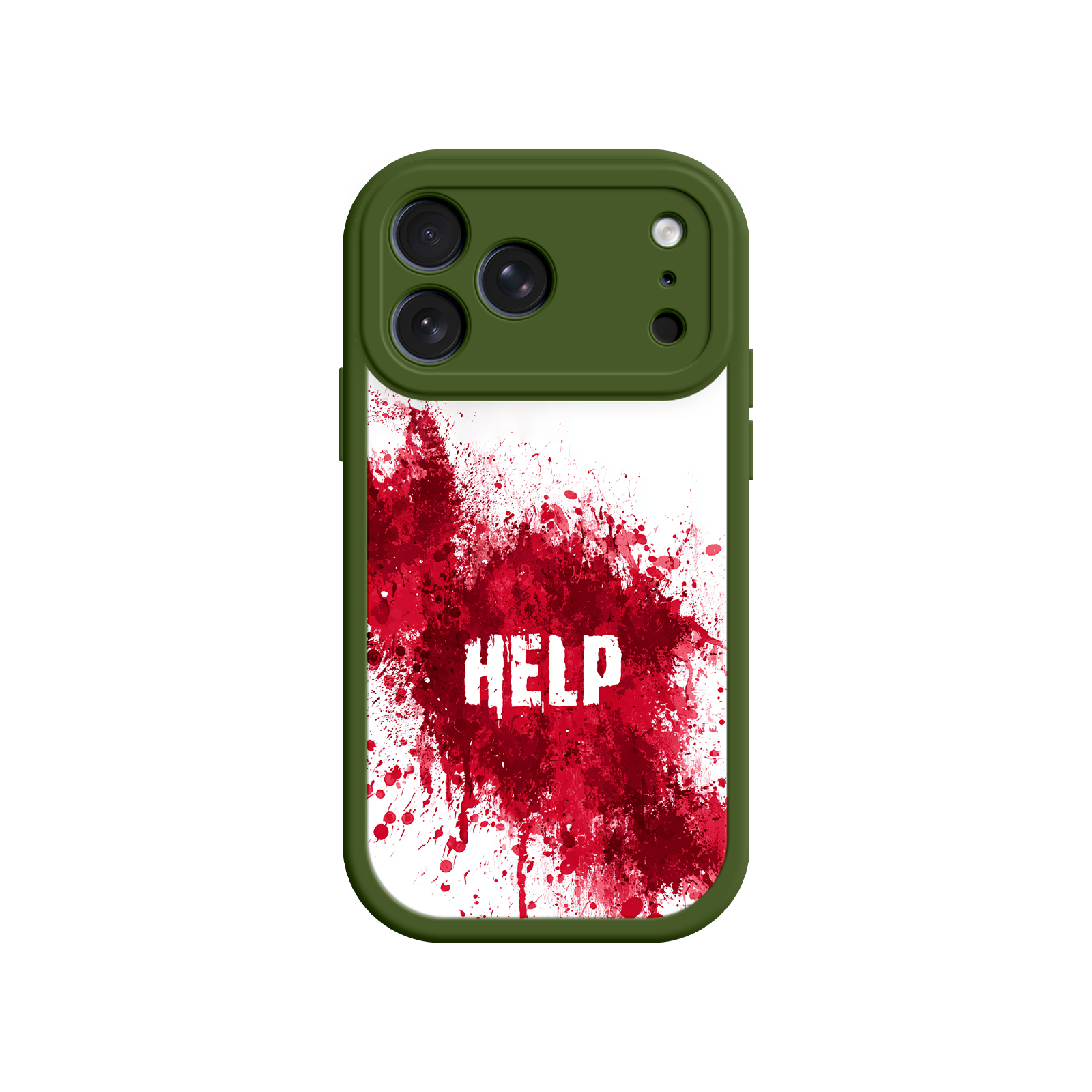 Bold iPhone case with distressed “HELP” message