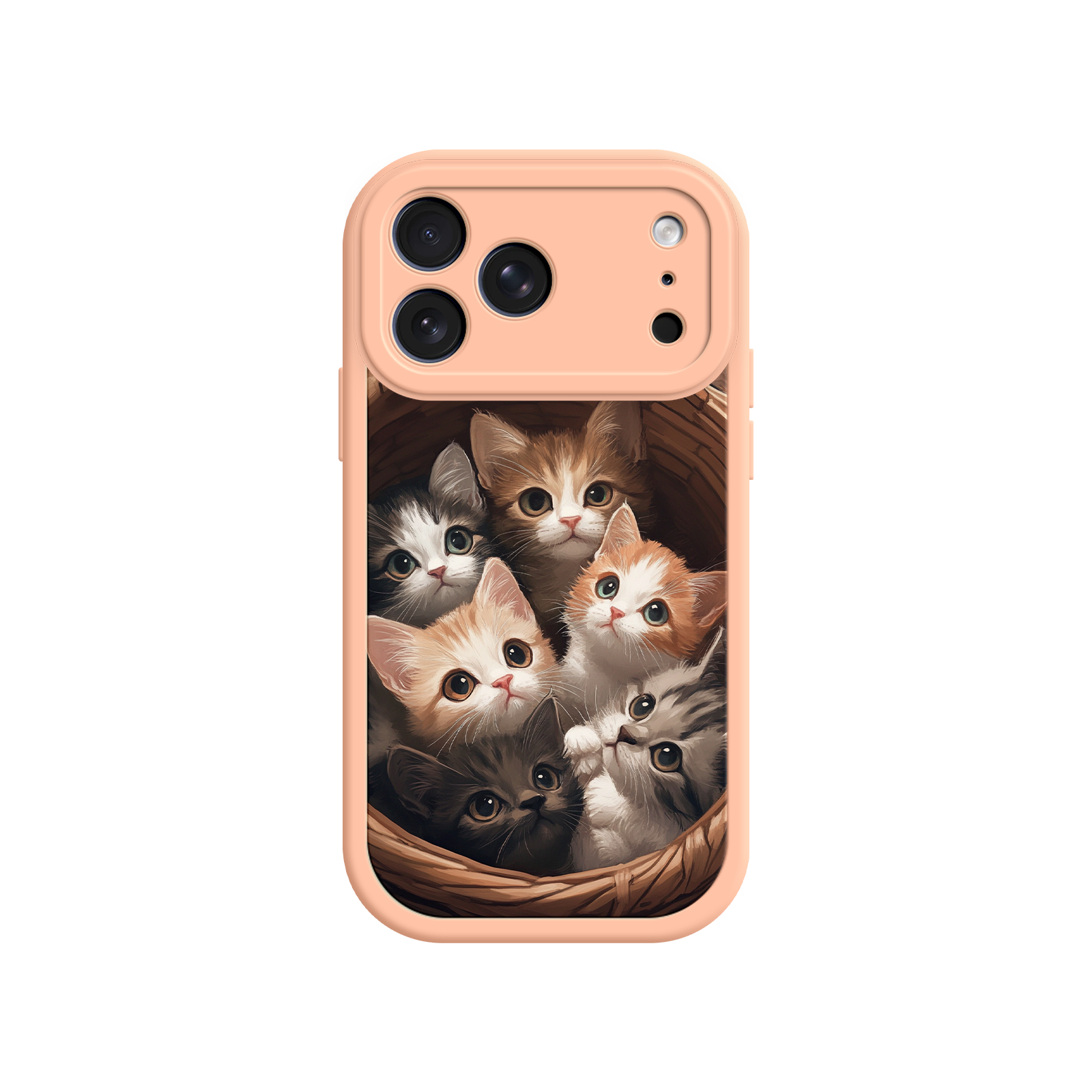 Animal print phone case with cuddly kittens