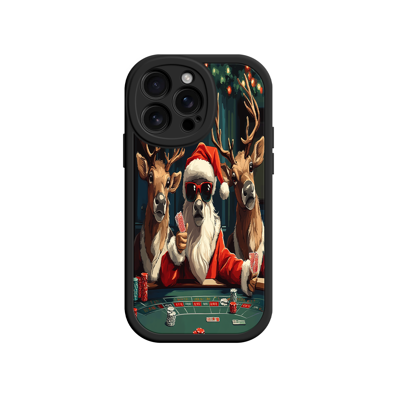 Santa Claus Poker iPhone 17 Case – Funny Christmas Design, Holiday Pet Humor, Reindeer Game Night