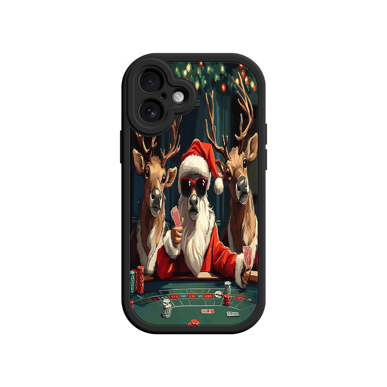 Santa Claus Poker iPhone 17 Case – Funny Christmas Design, Holiday Pet Humor, Reindeer Game Night