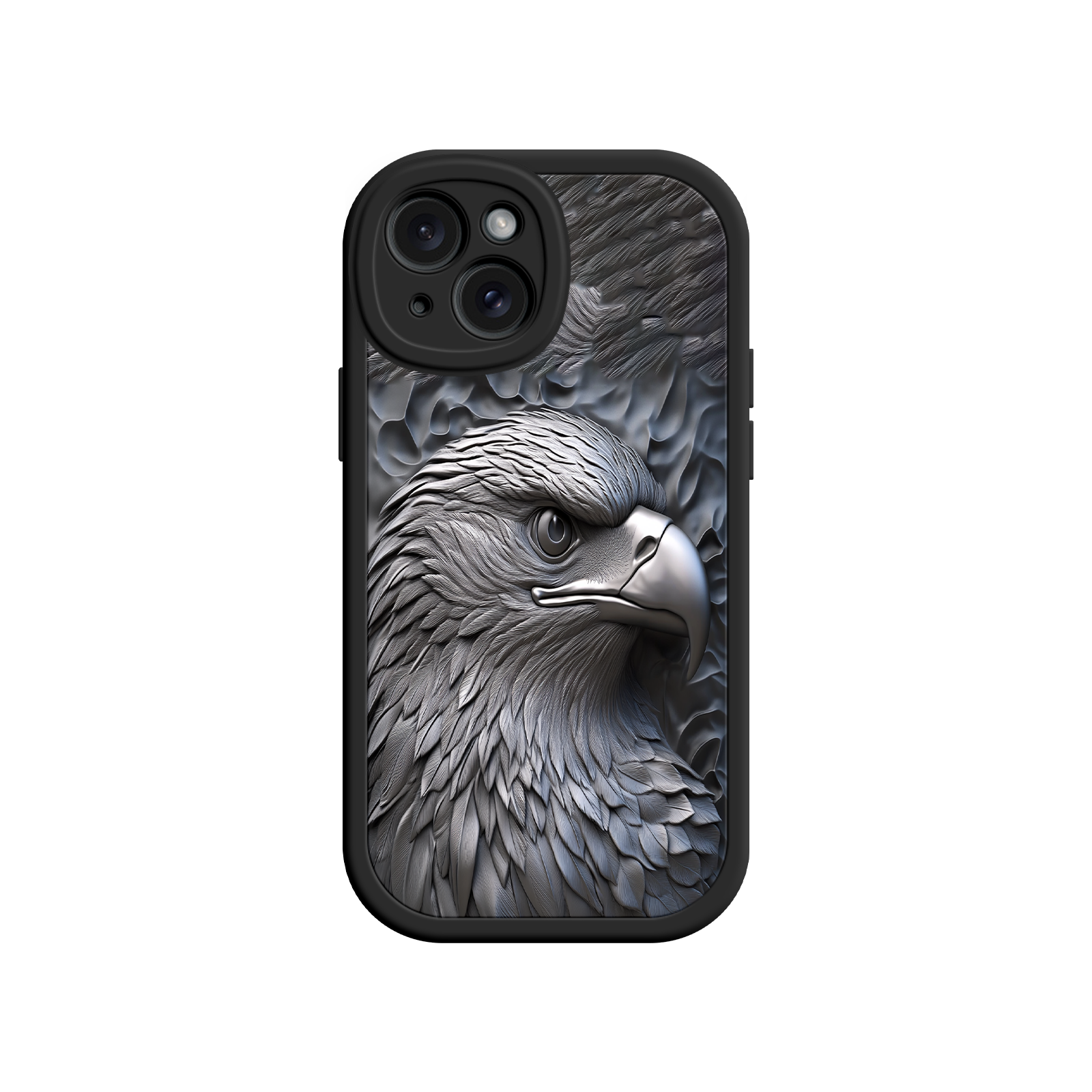 Embossed Eagle iPhone 17 Case – Grayscale 3D Design, Rugged Protective Cover, Symbol of Strength & Freedom