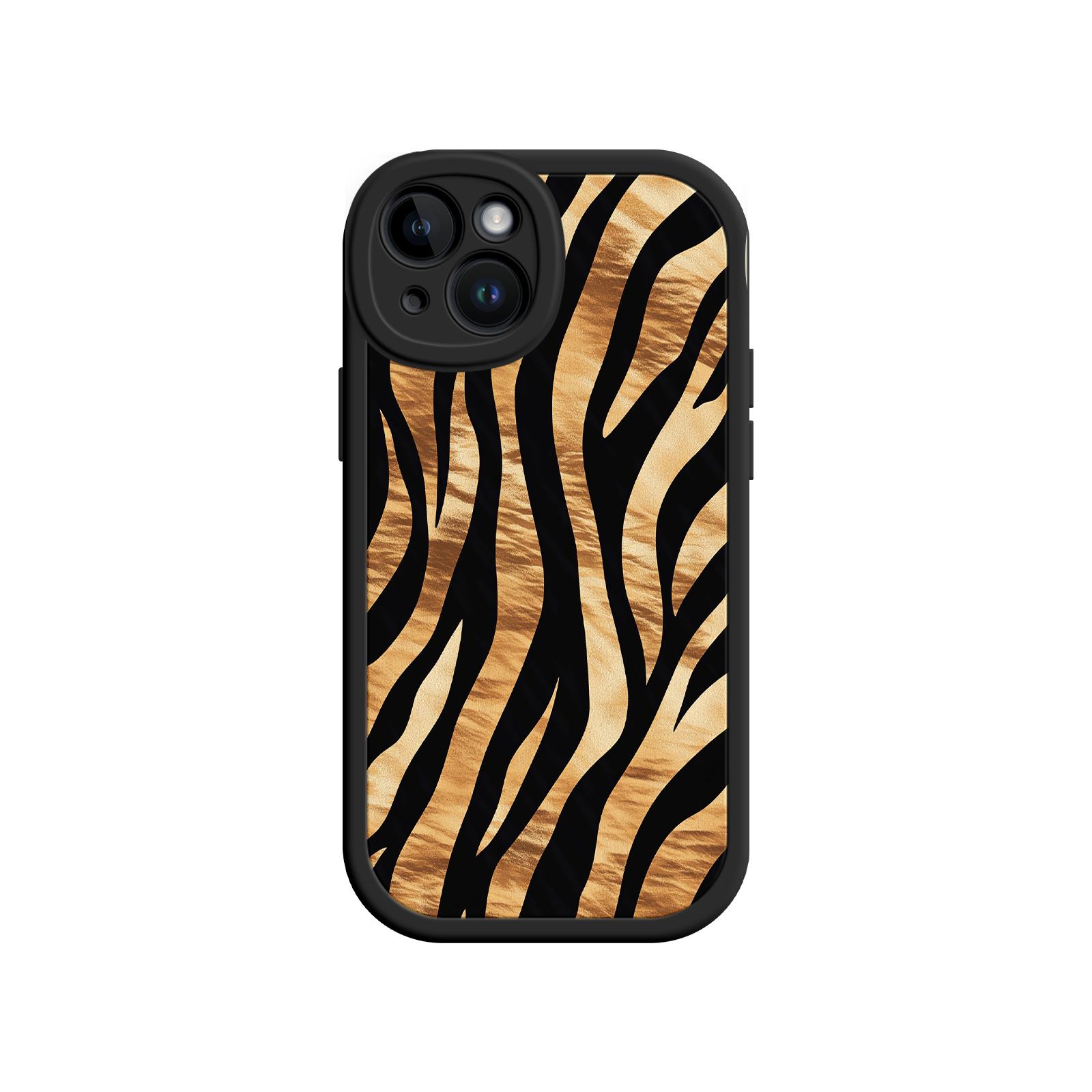 Tiger Stripe iPhone Case – Bold Animal Print with Olive Green Frame