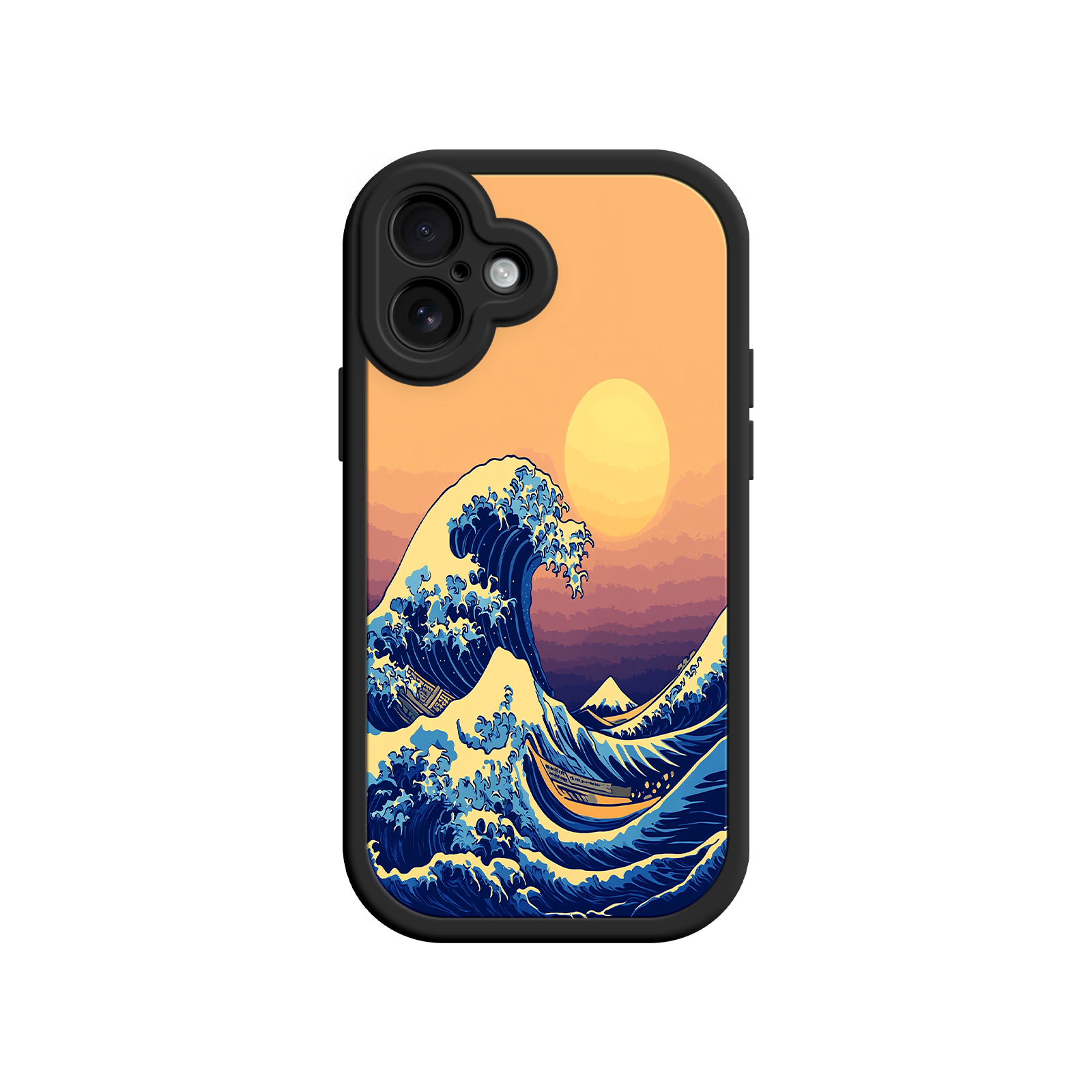 Great Wave Sunset iPhone Case – Japanese Art with Ocean & Mountain Design