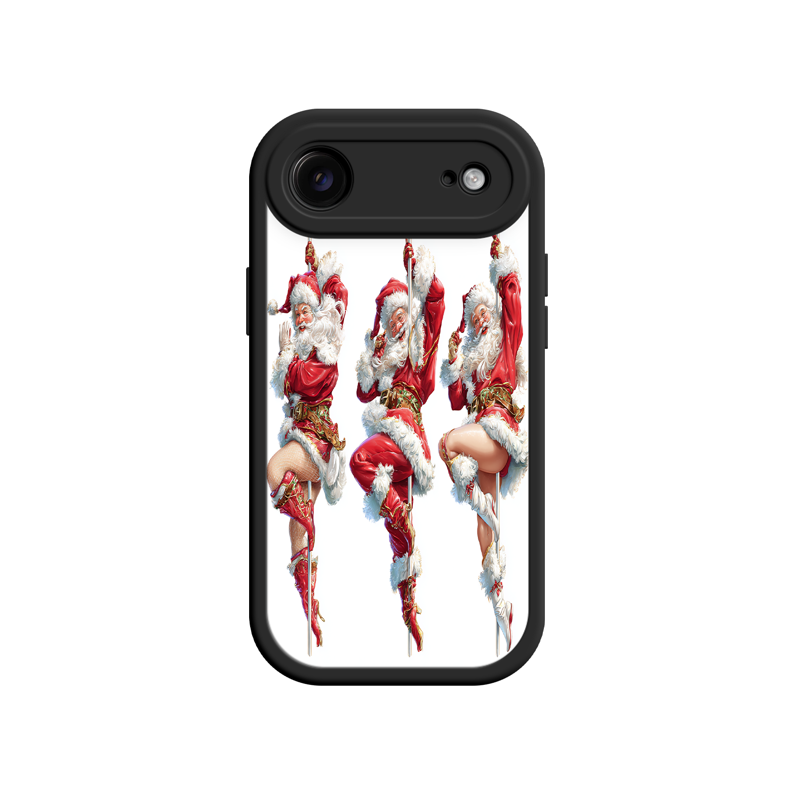 Instagram-worthy phone case with vintage Santa dancers