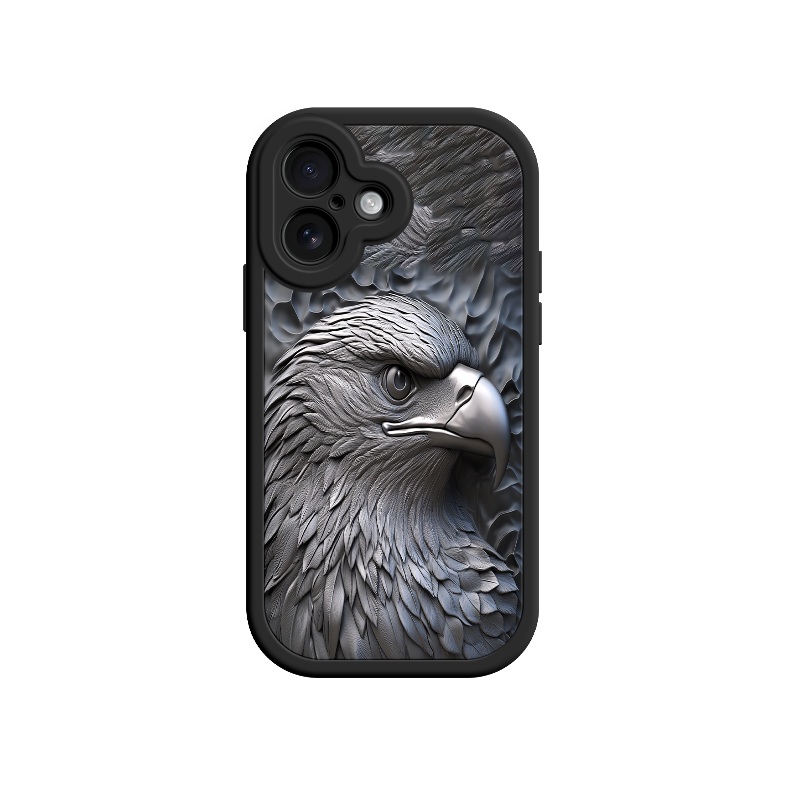 Embossed Eagle iPhone 17 Case – Grayscale 3D Design, Rugged Protective Cover, Symbol of Strength & Freedom