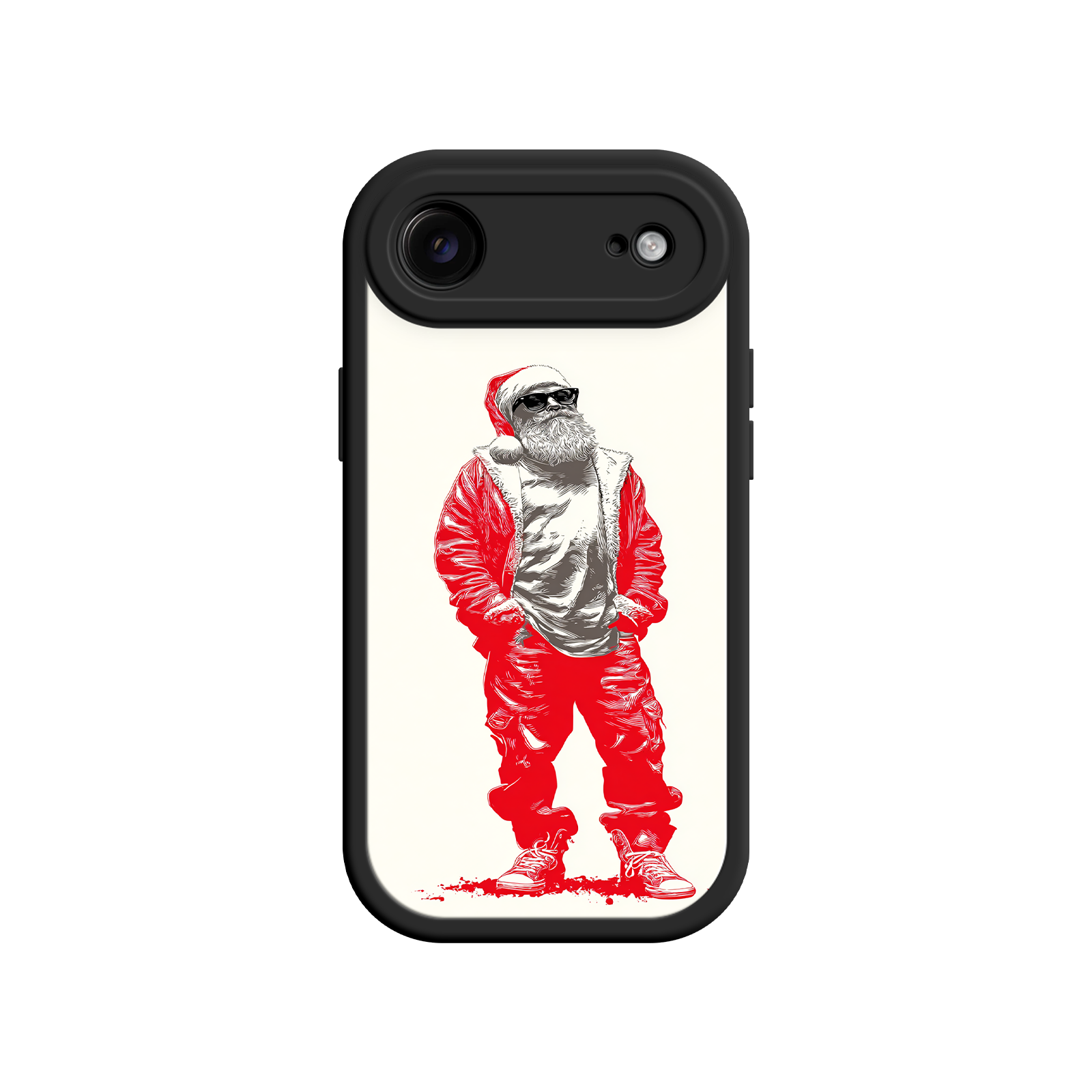 Christmas gift phone case with stylish Santa artwork