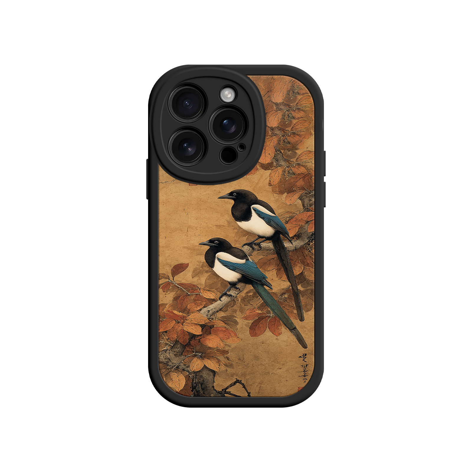 Decorative iPhone case with vintage bird artwork