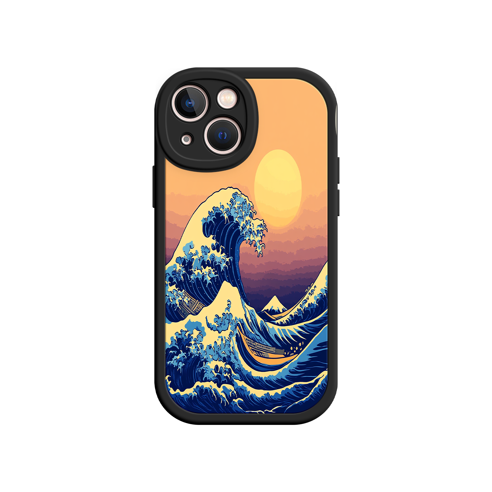 Great Wave Sunset iPhone Case – Japanese Art with Ocean & Mountain Design