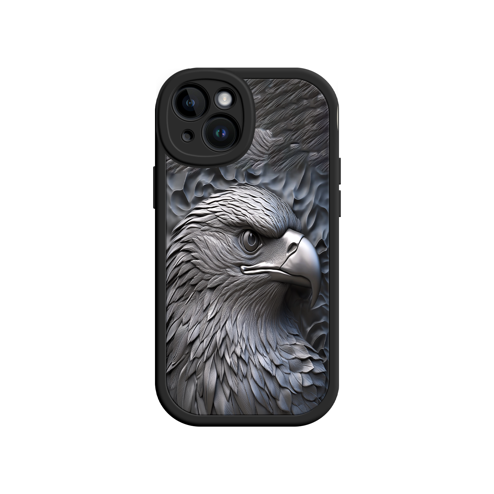Embossed Eagle iPhone 17 Case – Grayscale 3D Design, Rugged Protective Cover, Symbol of Strength & Freedom