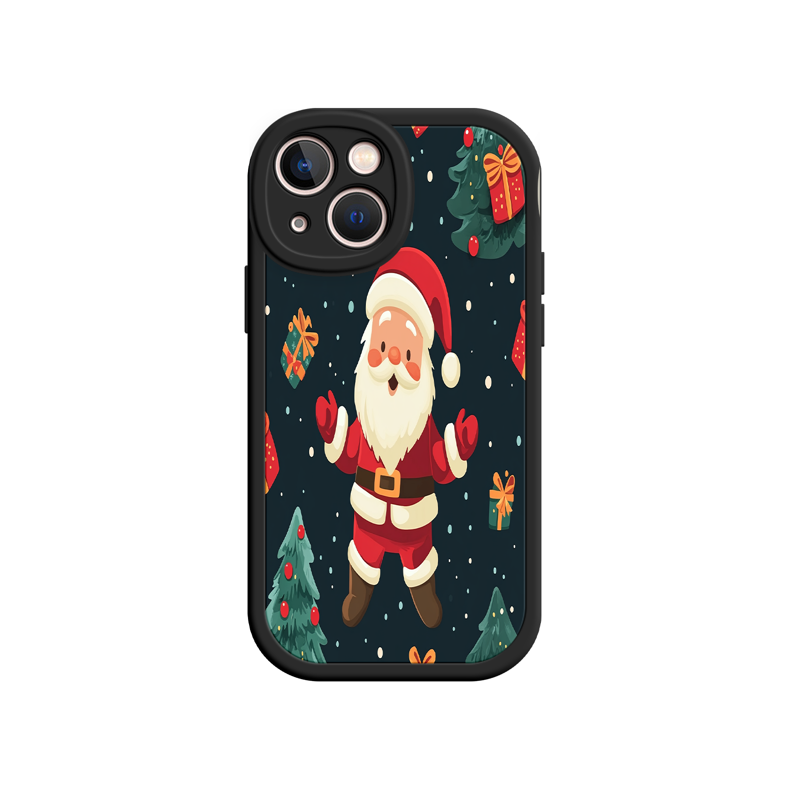 Festive Santa iPhone 17 Case – Christmas Holiday Design, Jolly Santa Claus, Gift Boxes & Trees