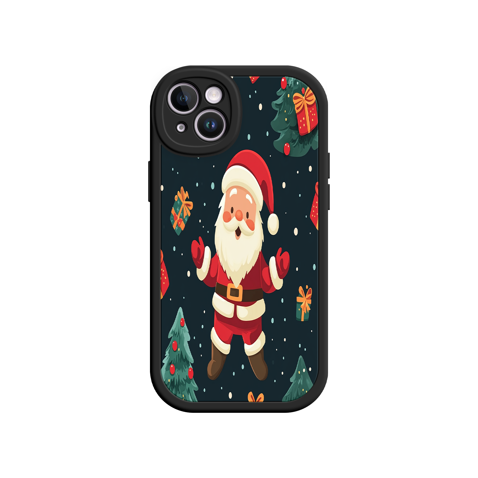 Festive Santa iPhone 17 Case – Christmas Holiday Design, Jolly Santa Claus, Gift Boxes & Trees