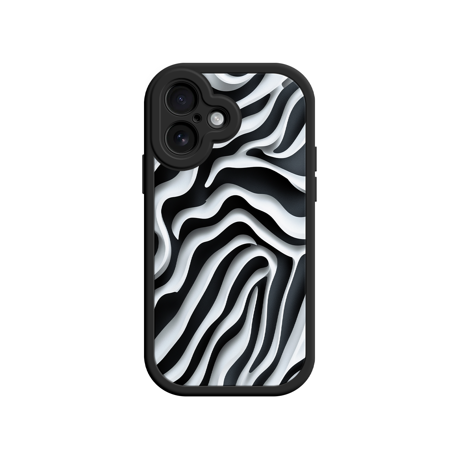 Zebra Pattern iPhone 17 Case – Black & White Protective Cover for iPhone 16 Pro / Max