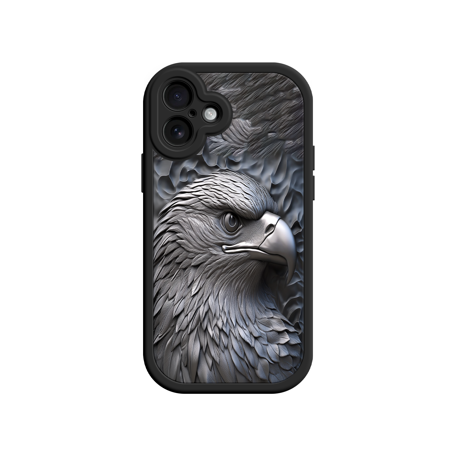 Embossed Eagle iPhone 17 Case – Grayscale 3D Design, Rugged Protective Cover, Symbol of Strength & Freedom