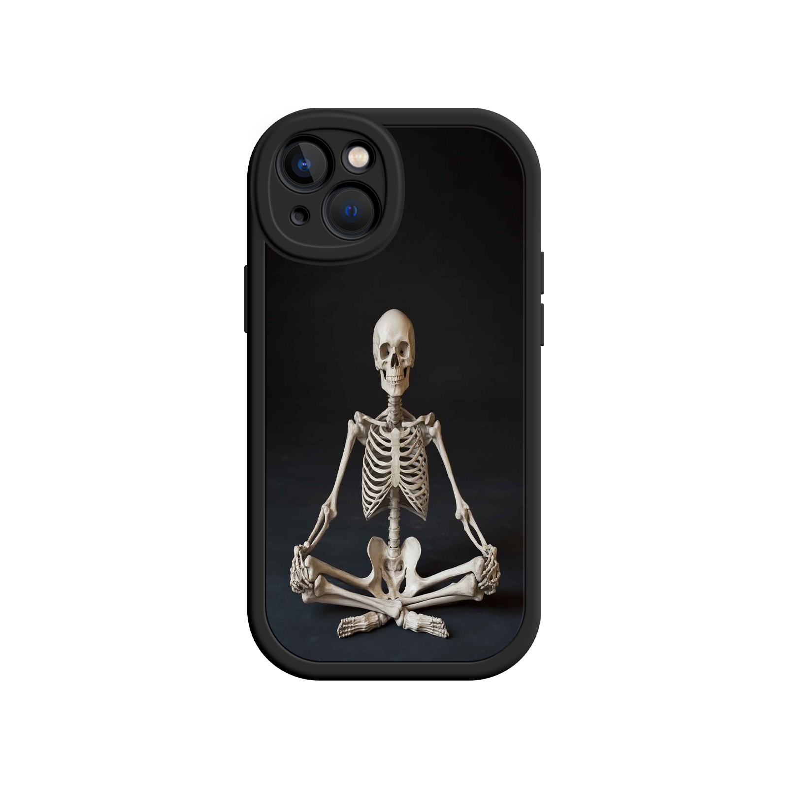 Meditating Skeleton iPhone 17 Case – Gothic Skelly Yoga Art, Anatomical Design, Spiritual Aesthetic
