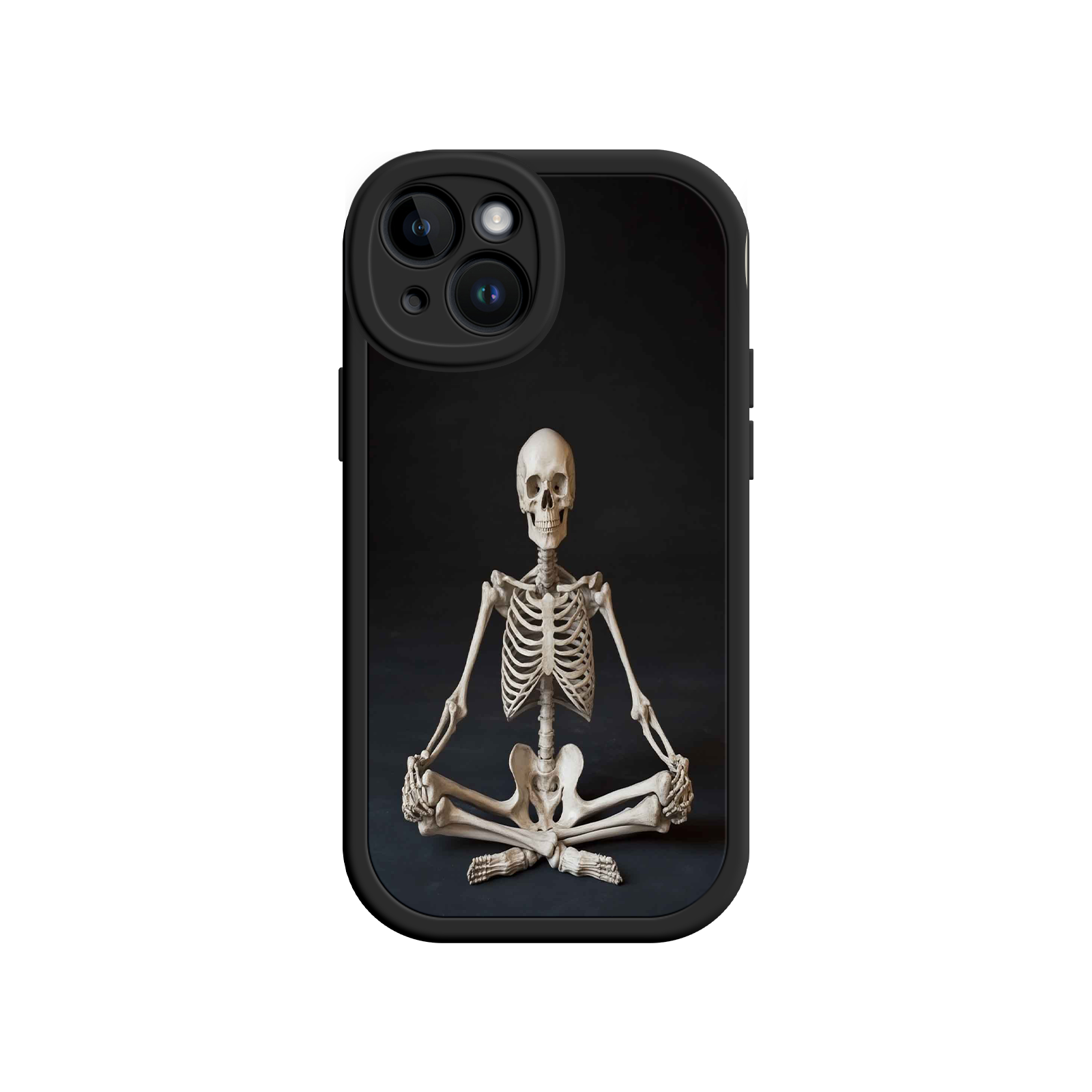 Meditating Skeleton iPhone 17 Case – Gothic Skelly Yoga Art, Anatomical Design, Spiritual Aesthetic