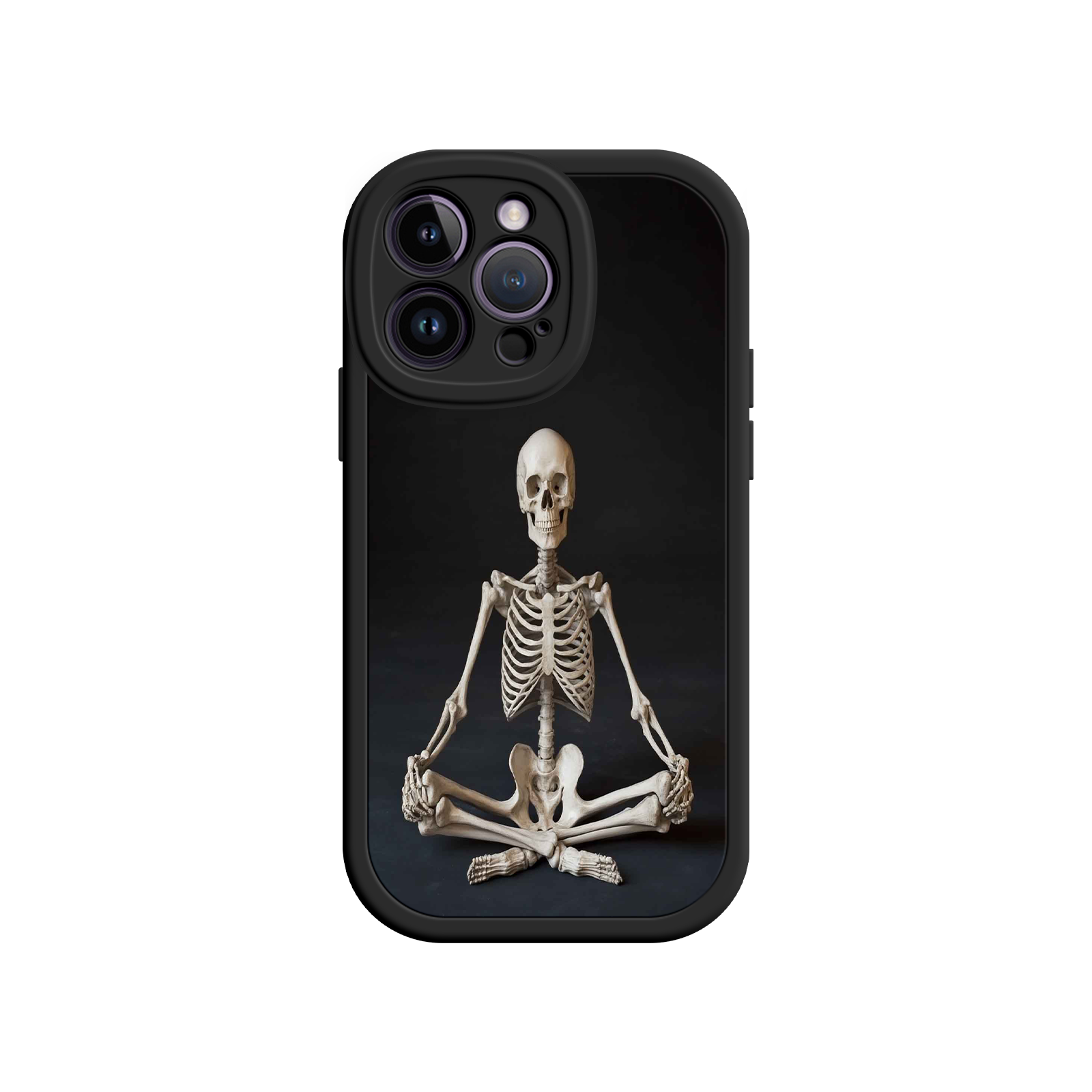 Meditating Skeleton iPhone 17 Case – Gothic Skelly Yoga Art, Anatomical Design, Spiritual Aesthetic