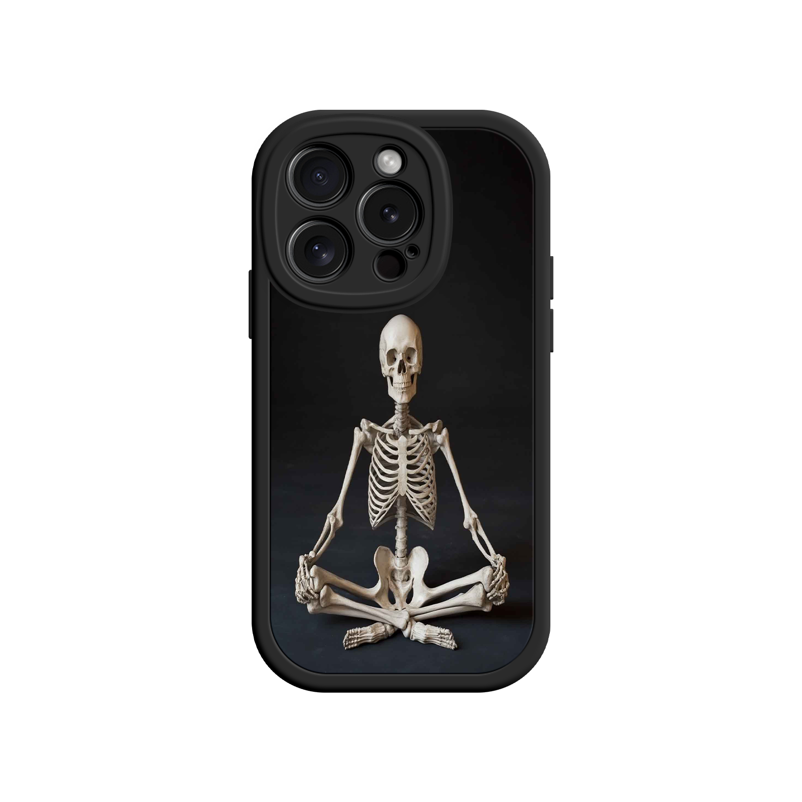 Meditating Skeleton iPhone 17 Case – Gothic Skelly Yoga Art, Anatomical Design, Spiritual Aesthetic
