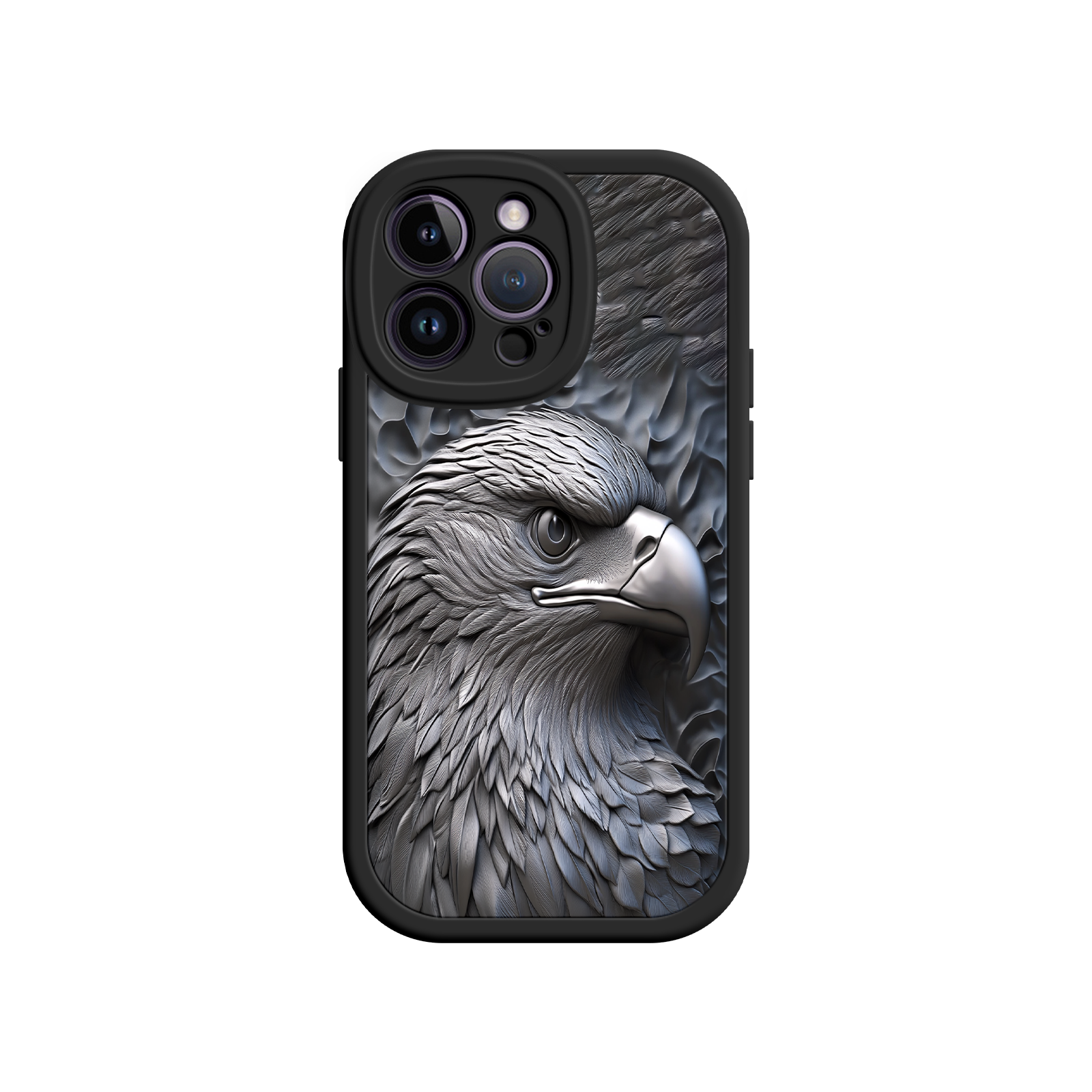 Embossed Eagle iPhone 17 Case – Grayscale 3D Design, Rugged Protective Cover, Symbol of Strength & Freedom