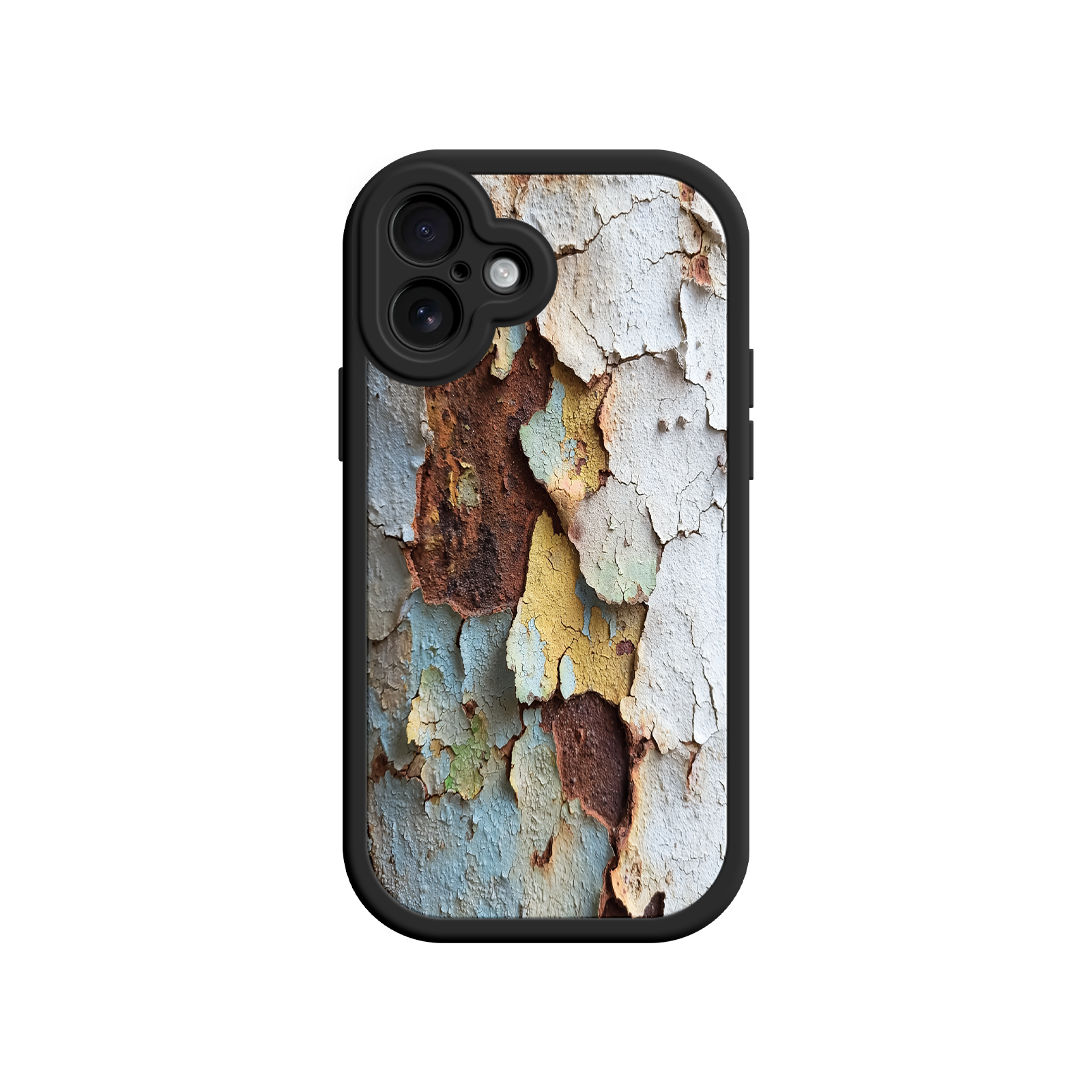 Rustic phone case with cracked and flaking paint