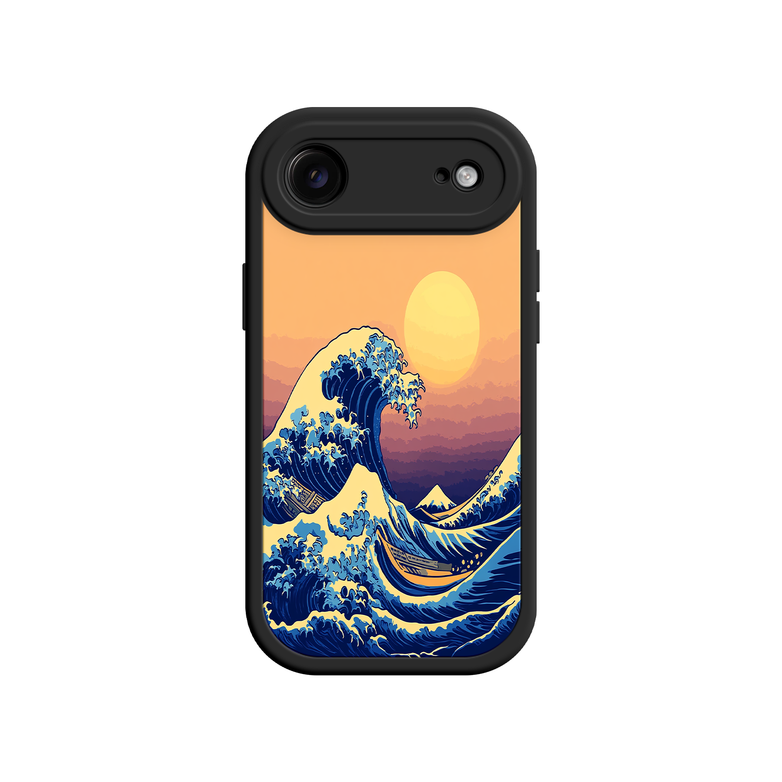 Great Wave Sunset iPhone Case – Japanese Art with Ocean & Mountain Design