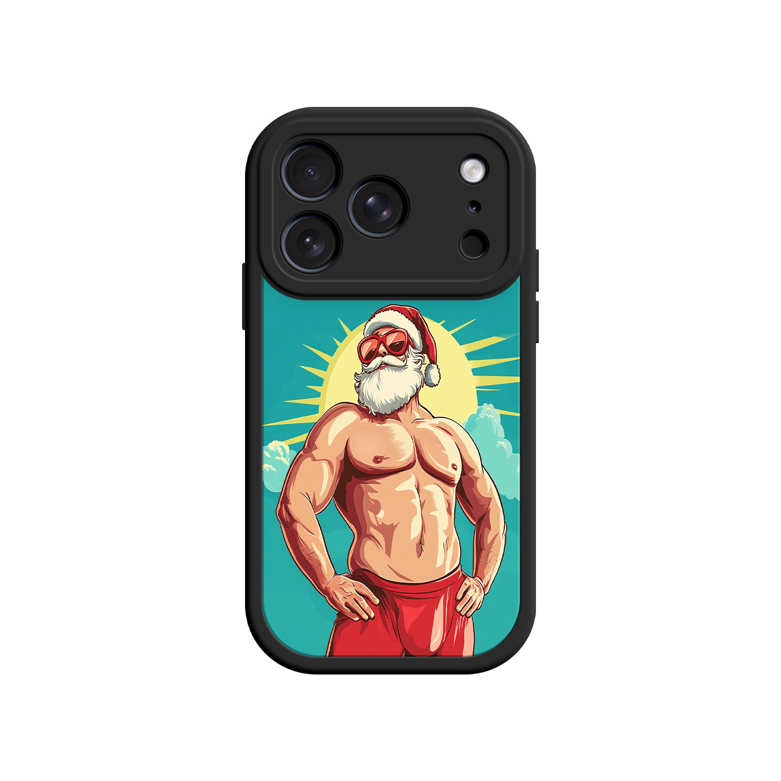 iPhone case with funny holiday illustration