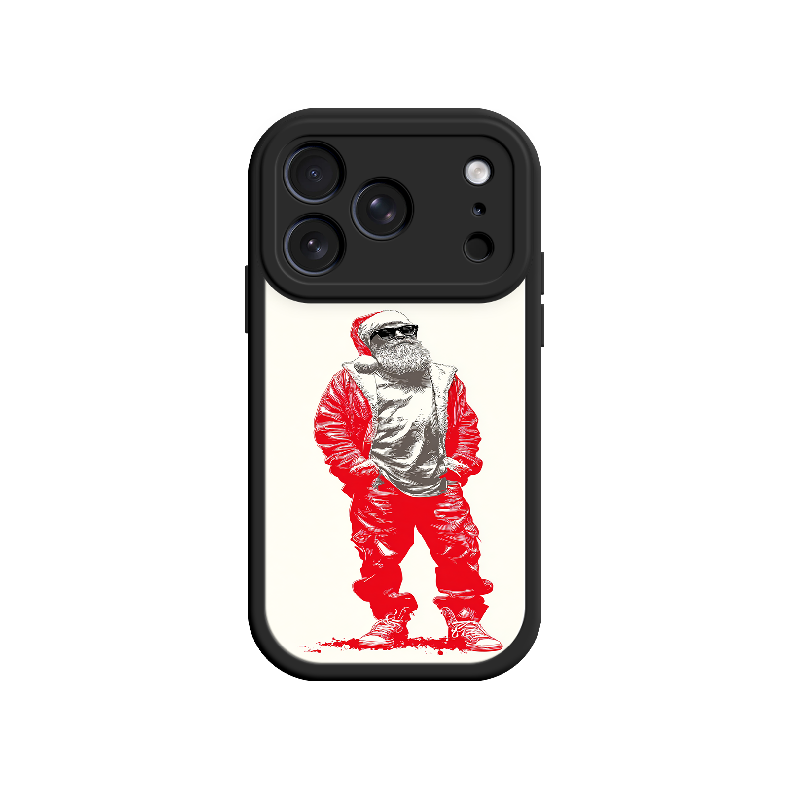 Cool Christmas phone case with urban fashion Santa