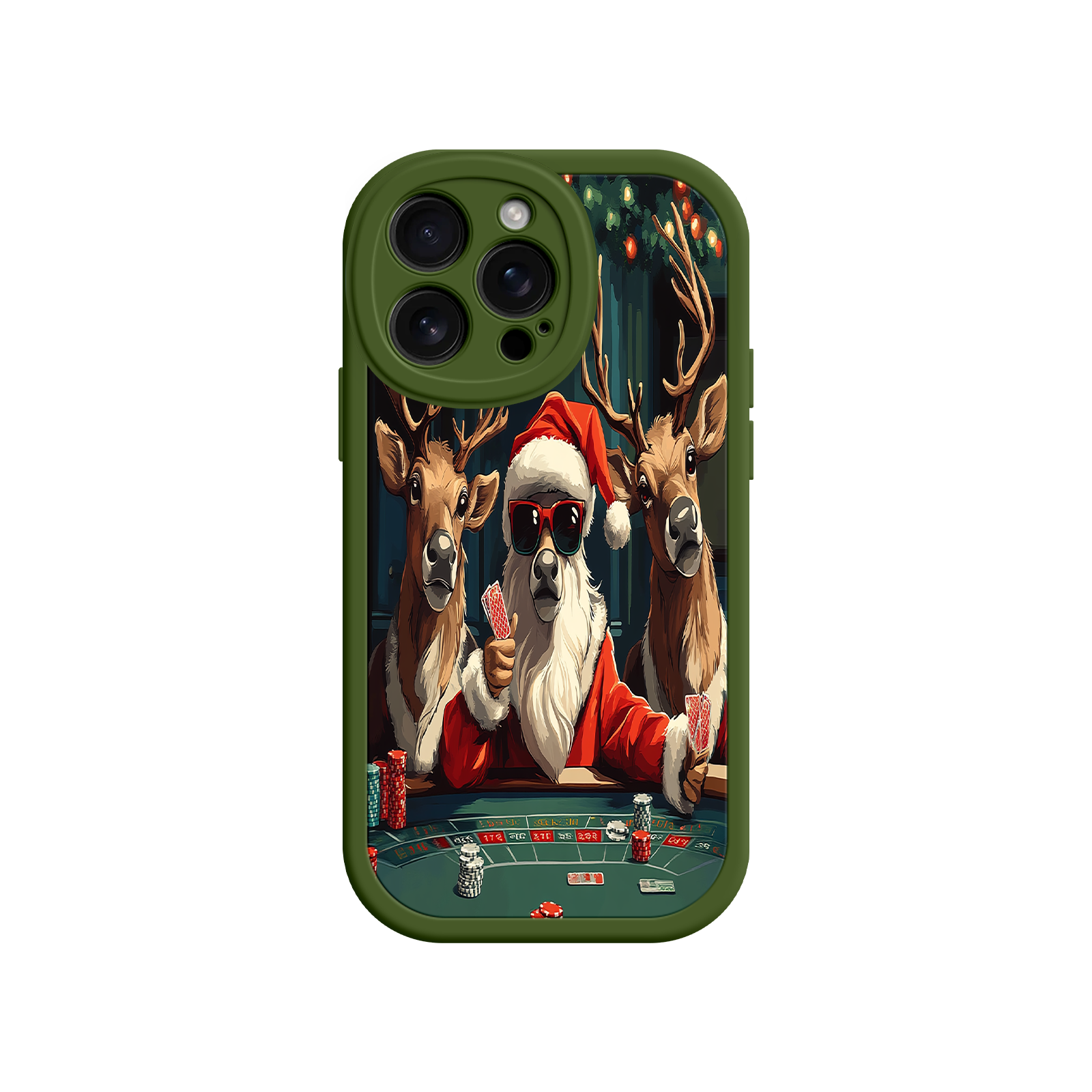 Santa Claus Poker iPhone 17 Case – Funny Christmas Design, Holiday Pet Humor, Reindeer Game Night