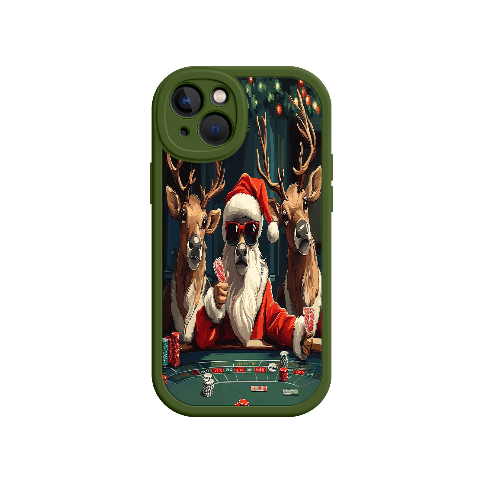 Santa Claus Poker iPhone 17 Case – Funny Christmas Design, Holiday Pet Humor, Reindeer Game Night