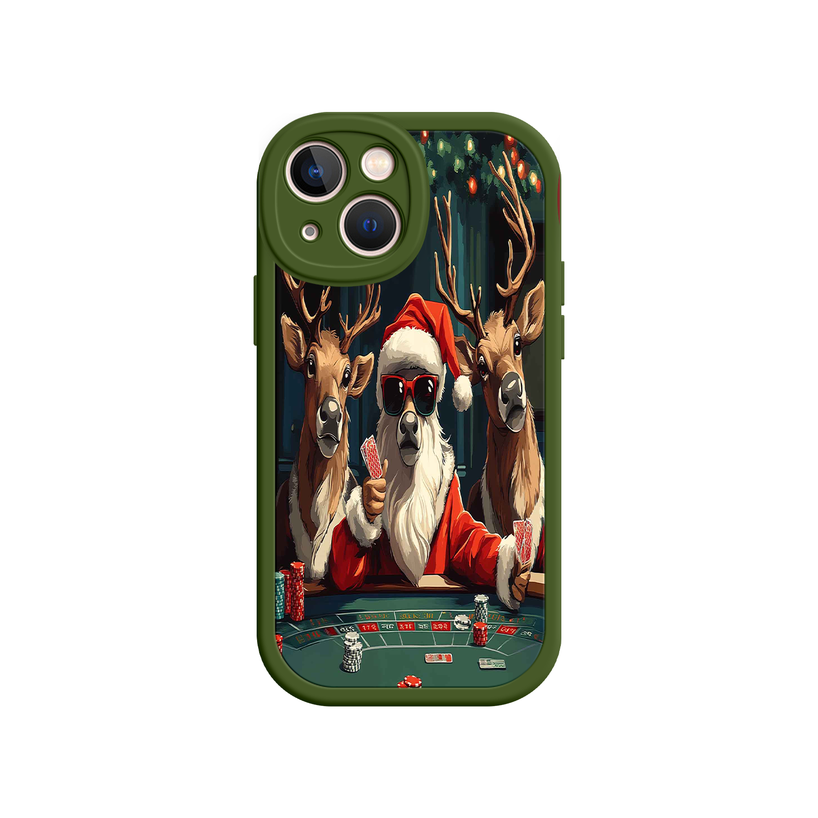 Santa Claus Poker iPhone 17 Case – Funny Christmas Design, Holiday Pet Humor, Reindeer Game Night