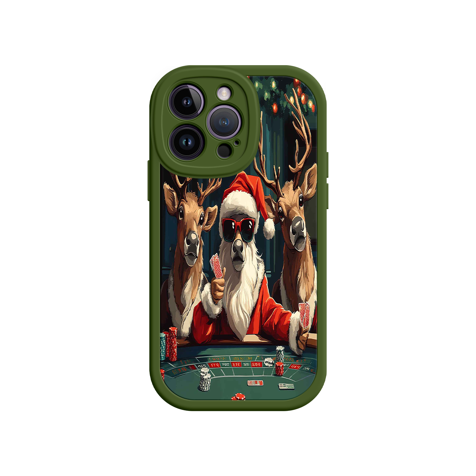 Santa Claus Poker iPhone 17 Case – Funny Christmas Design, Holiday Pet Humor, Reindeer Game Night