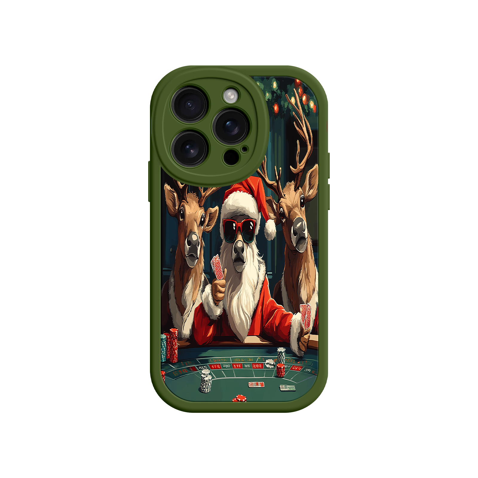 Santa Claus Poker iPhone 17 Case – Funny Christmas Design, Holiday Pet Humor, Reindeer Game Night