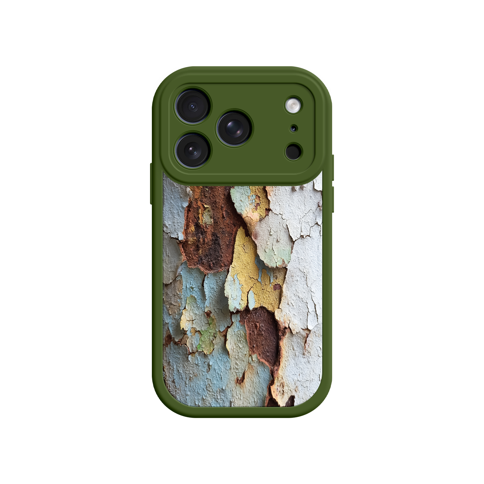 Weathered paint phone case with vintage aesthetic