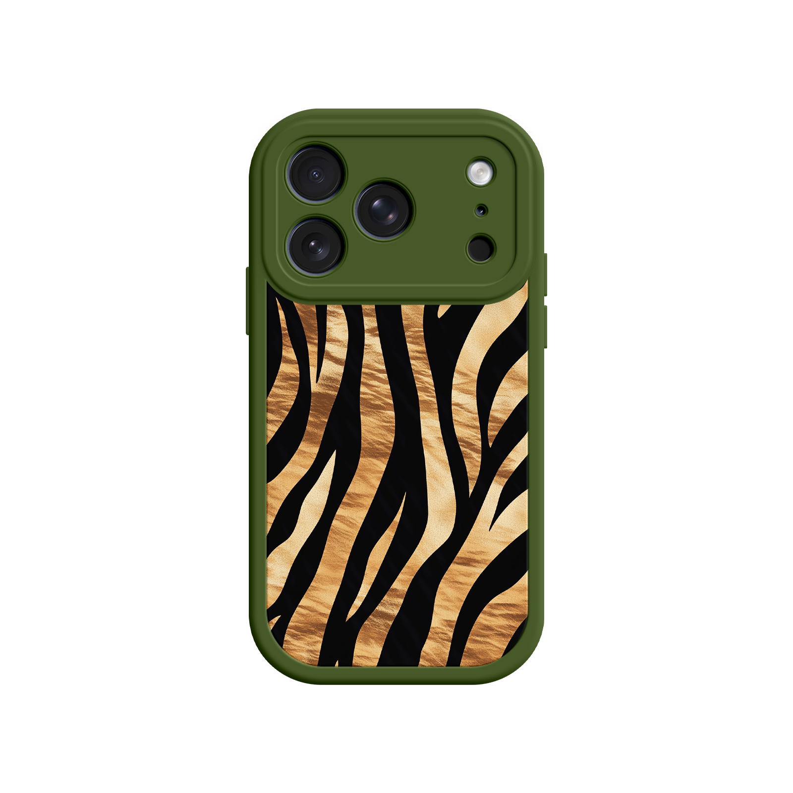 Bold stripe phone case with green accent