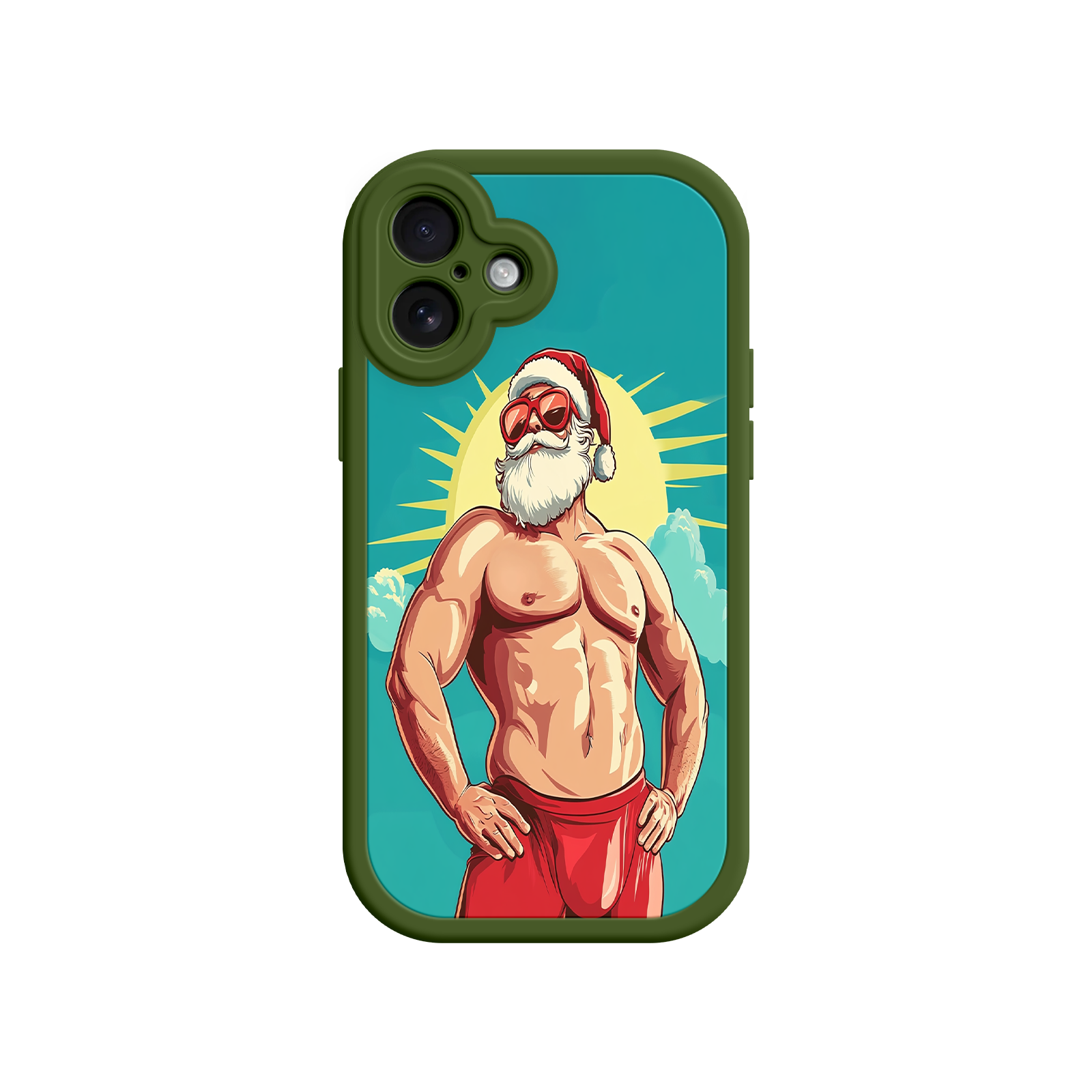 Santa Claus phone case with bold holiday theme
