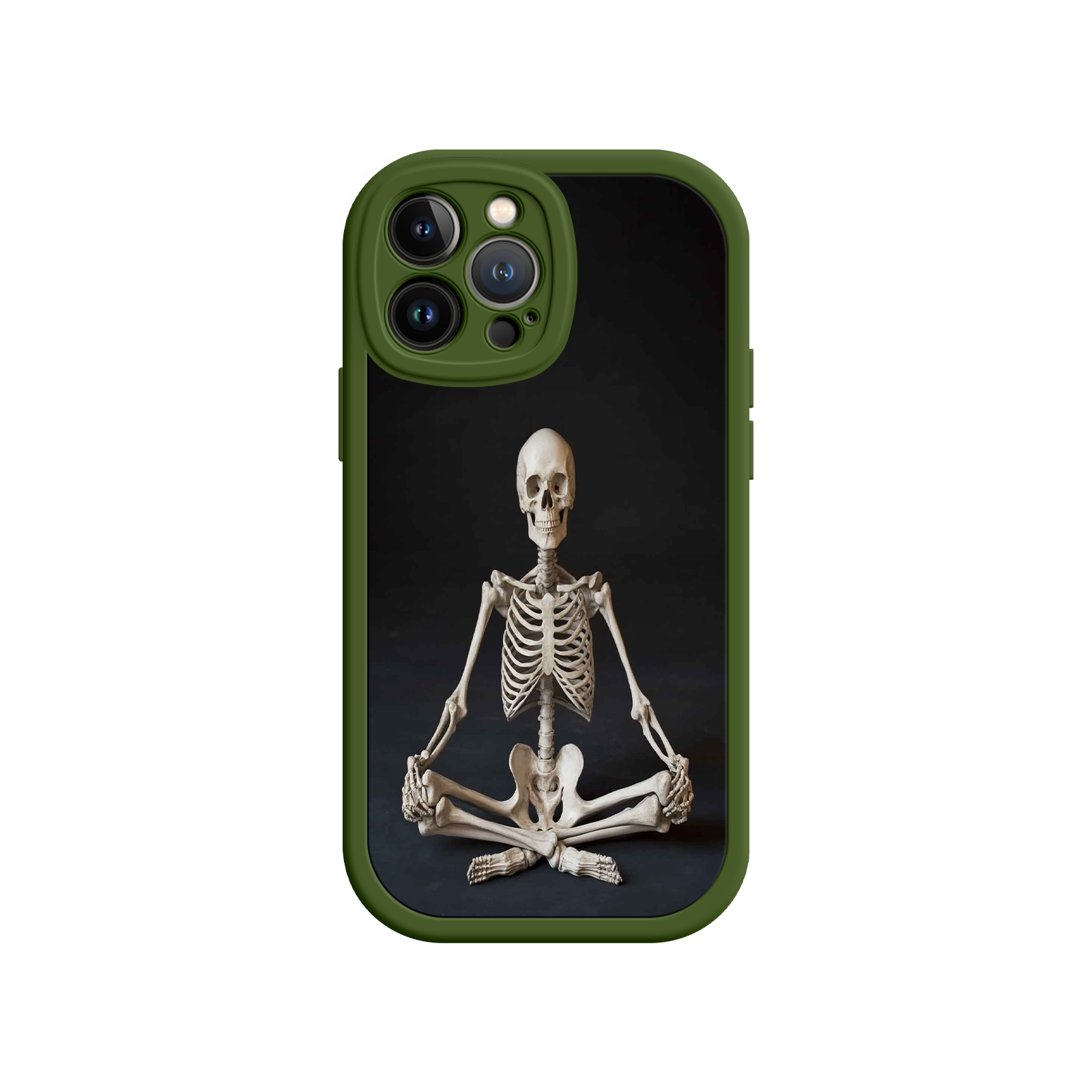 Meditating Skeleton iPhone 17 Case – Gothic Skelly Yoga Art, Anatomical Design, Spiritual Aesthetic