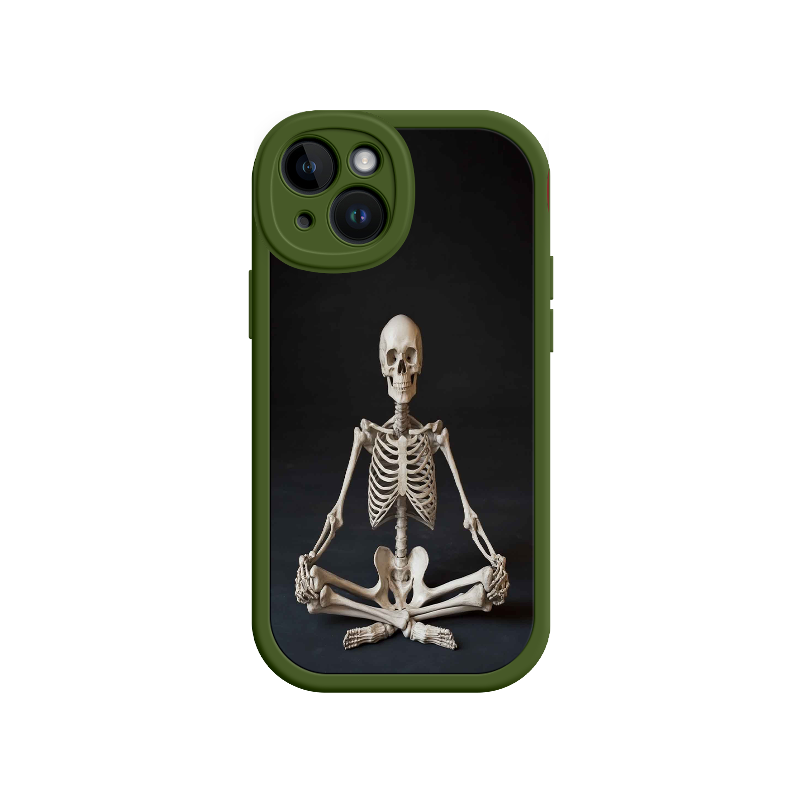 Meditating Skeleton iPhone 17 Case – Gothic Skelly Yoga Art, Anatomical Design, Spiritual Aesthetic