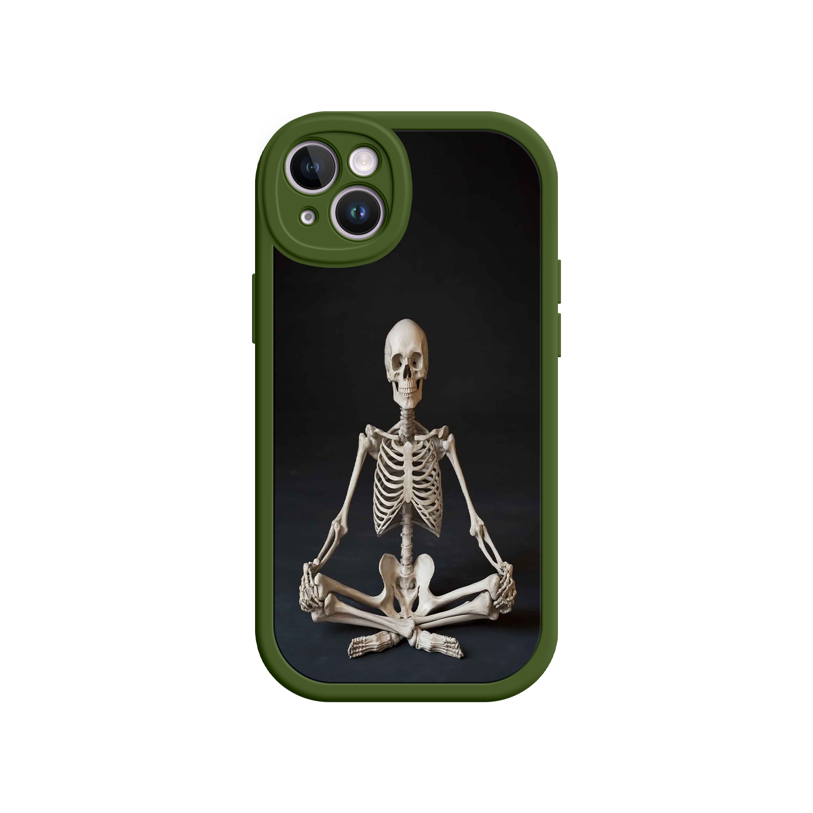 Meditating Skeleton iPhone 17 Case – Gothic Skelly Yoga Art, Anatomical Design, Spiritual Aesthetic