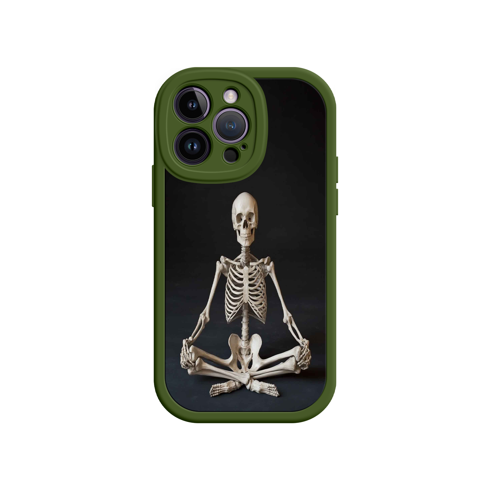Meditating Skeleton iPhone 17 Case – Gothic Skelly Yoga Art, Anatomical Design, Spiritual Aesthetic