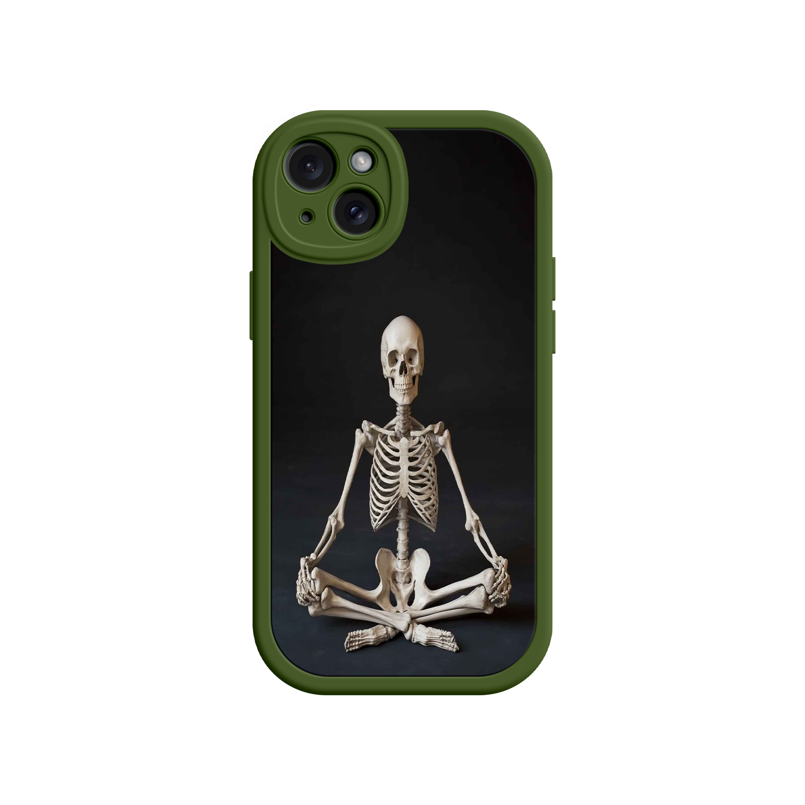 Meditating Skeleton iPhone 17 Case – Gothic Skelly Yoga Art, Anatomical Design, Spiritual Aesthetic