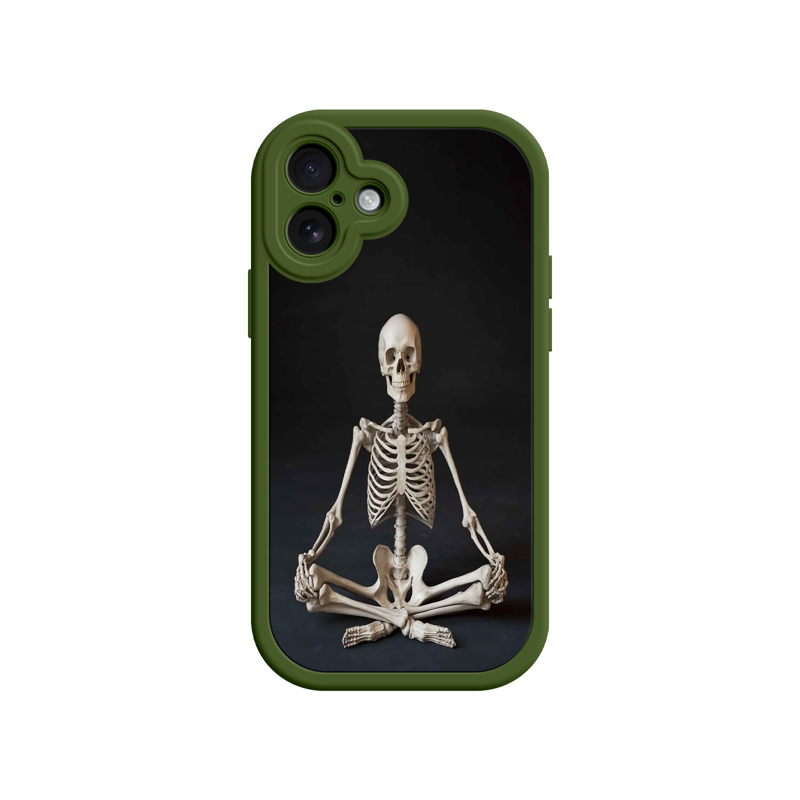Meditating Skeleton iPhone 17 Case – Gothic Skelly Yoga Art, Anatomical Design, Spiritual Aesthetic