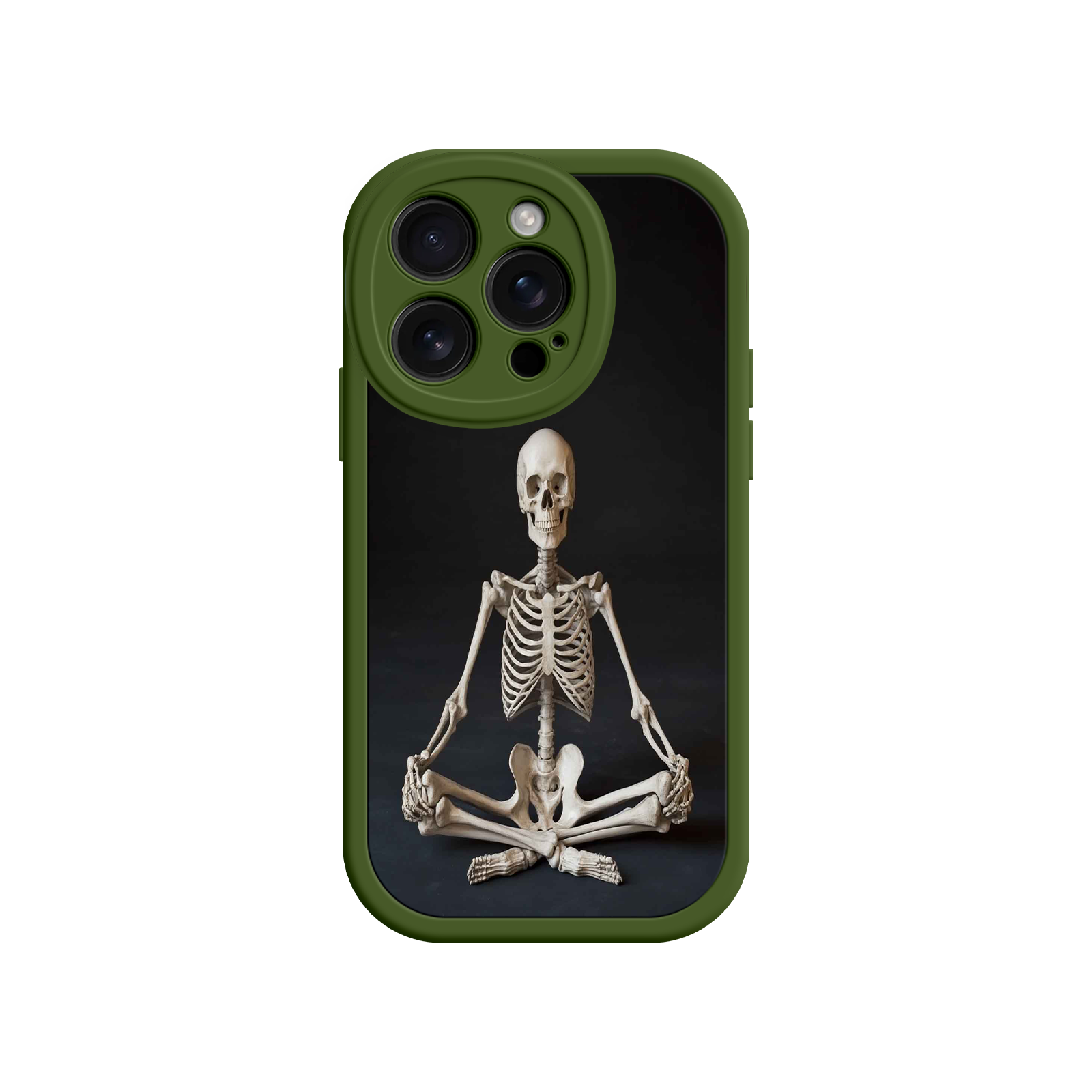 Meditating Skeleton iPhone 17 Case – Gothic Skelly Yoga Art, Anatomical Design, Spiritual Aesthetic