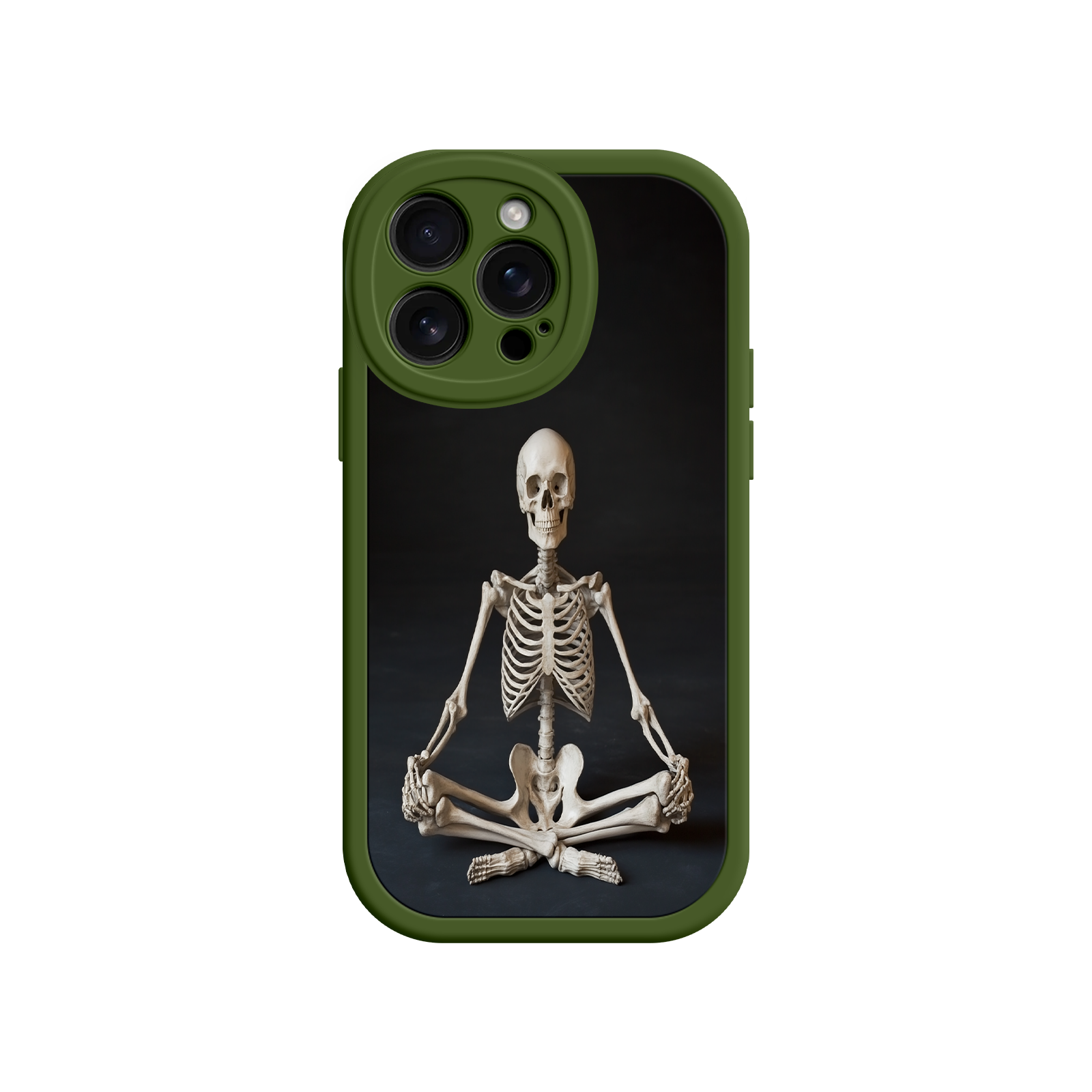 Meditating Skeleton iPhone 17 Case – Gothic Skelly Yoga Art, Anatomical Design, Spiritual Aesthetic